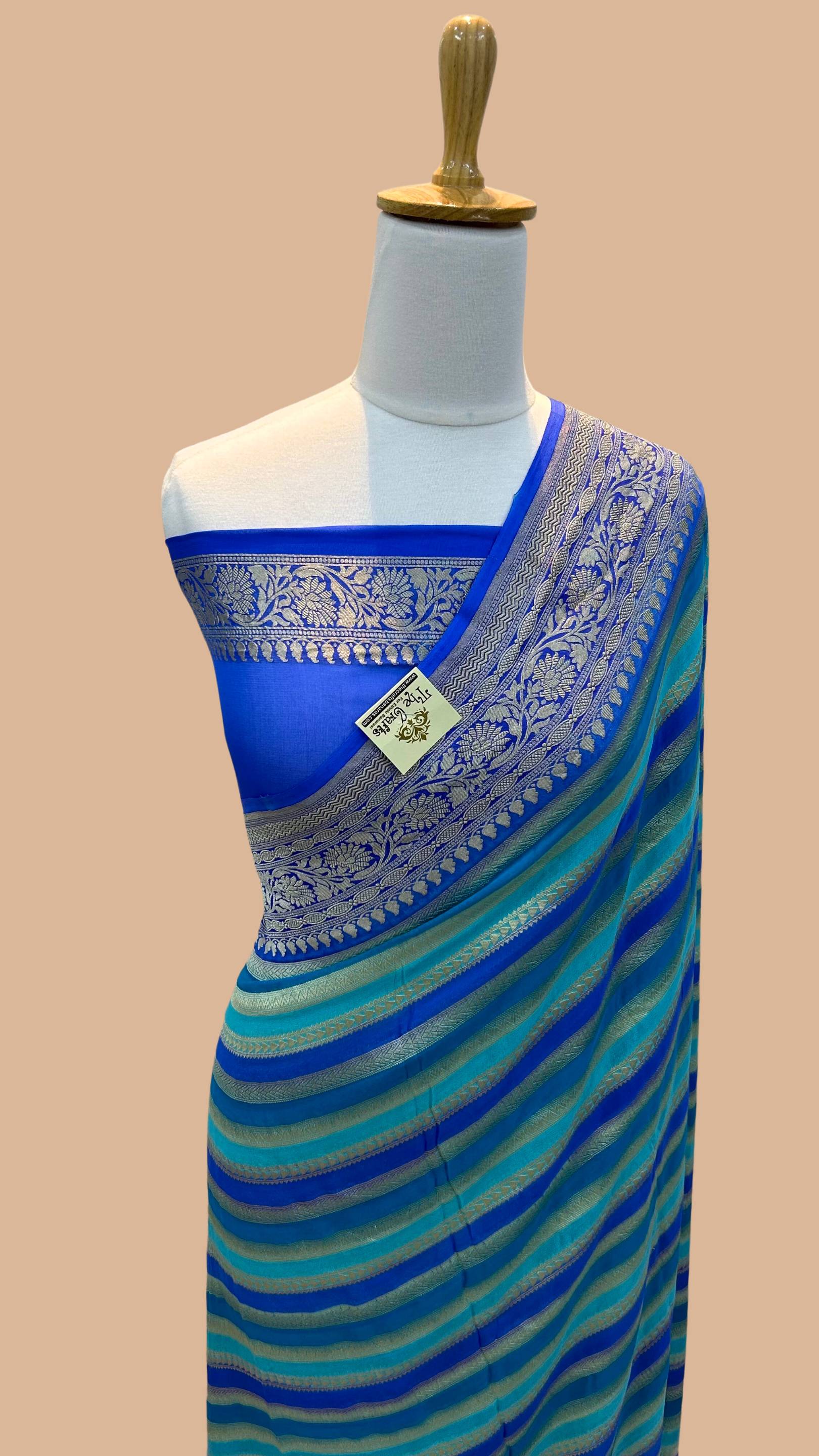 Khaddi Georgette Handloom Banarasi Saree