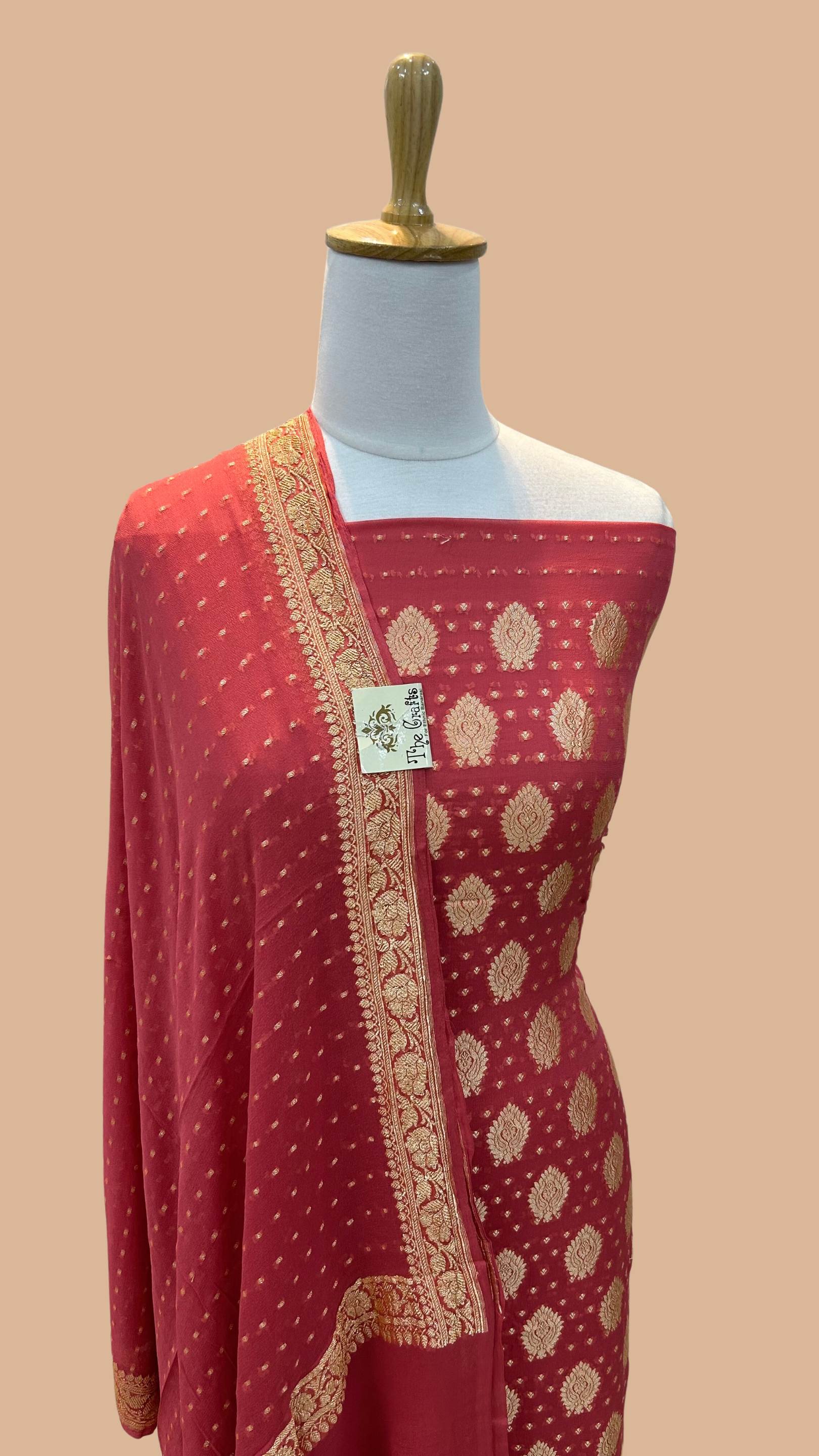 Khaddi Georgette Banarasi Dress Material