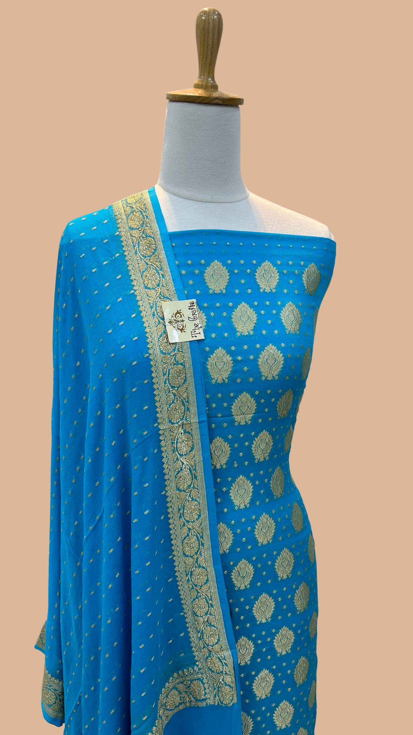 Khaddi Georgette Banarasi Dress Material