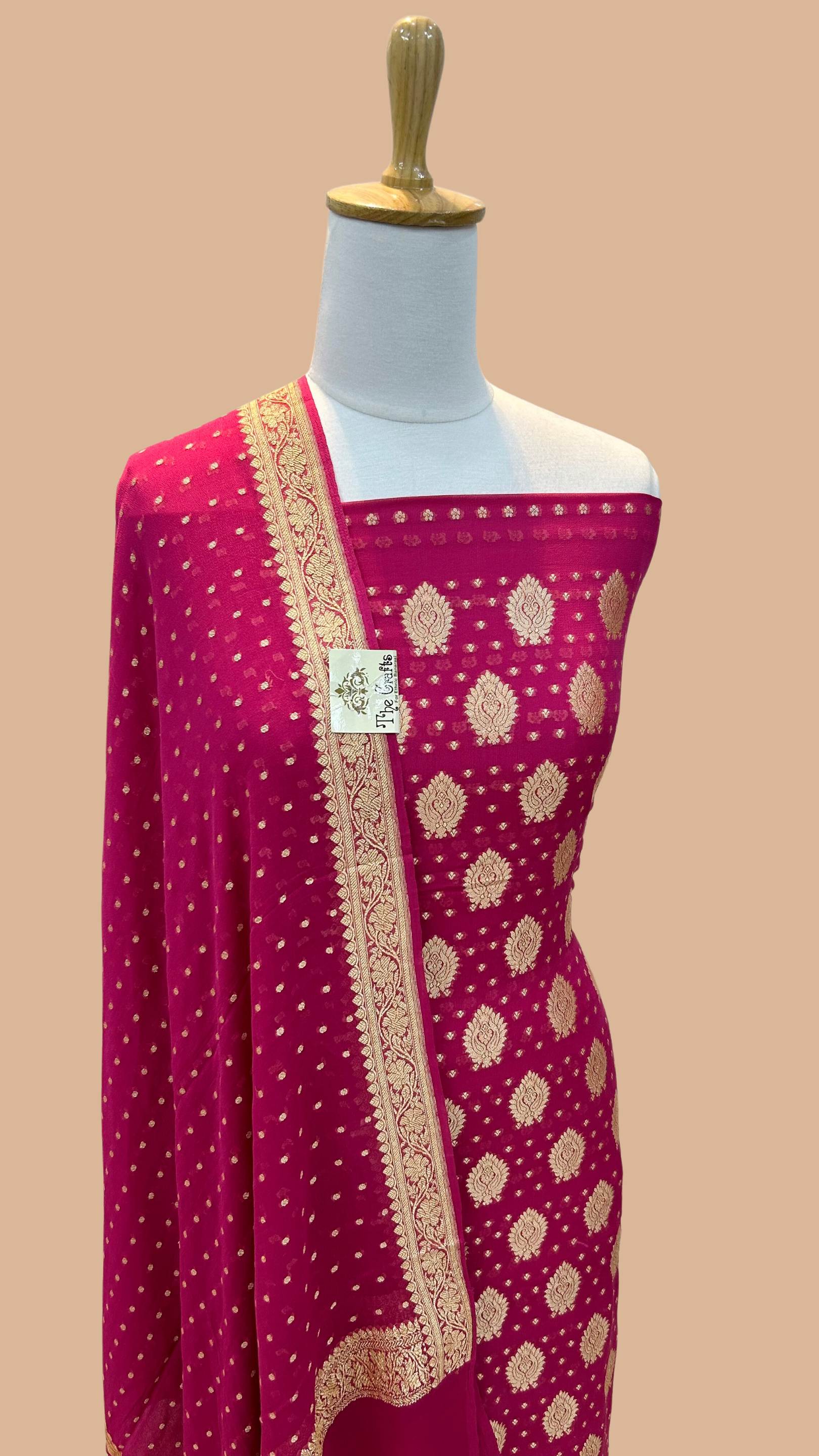 Khaddi Georgette Banarasi Dress Material