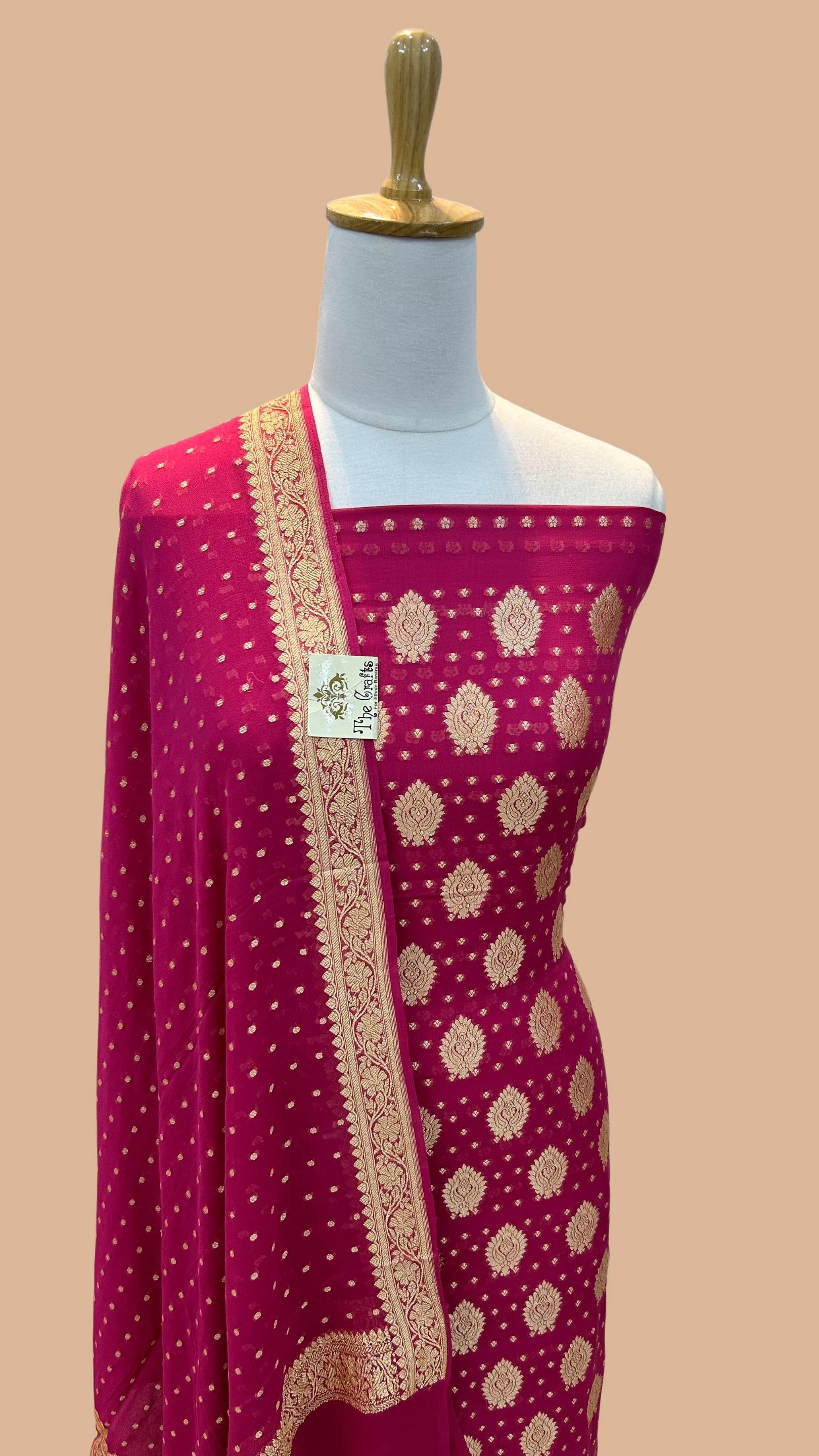 Khaddi Georgette Banarasi Dress Material