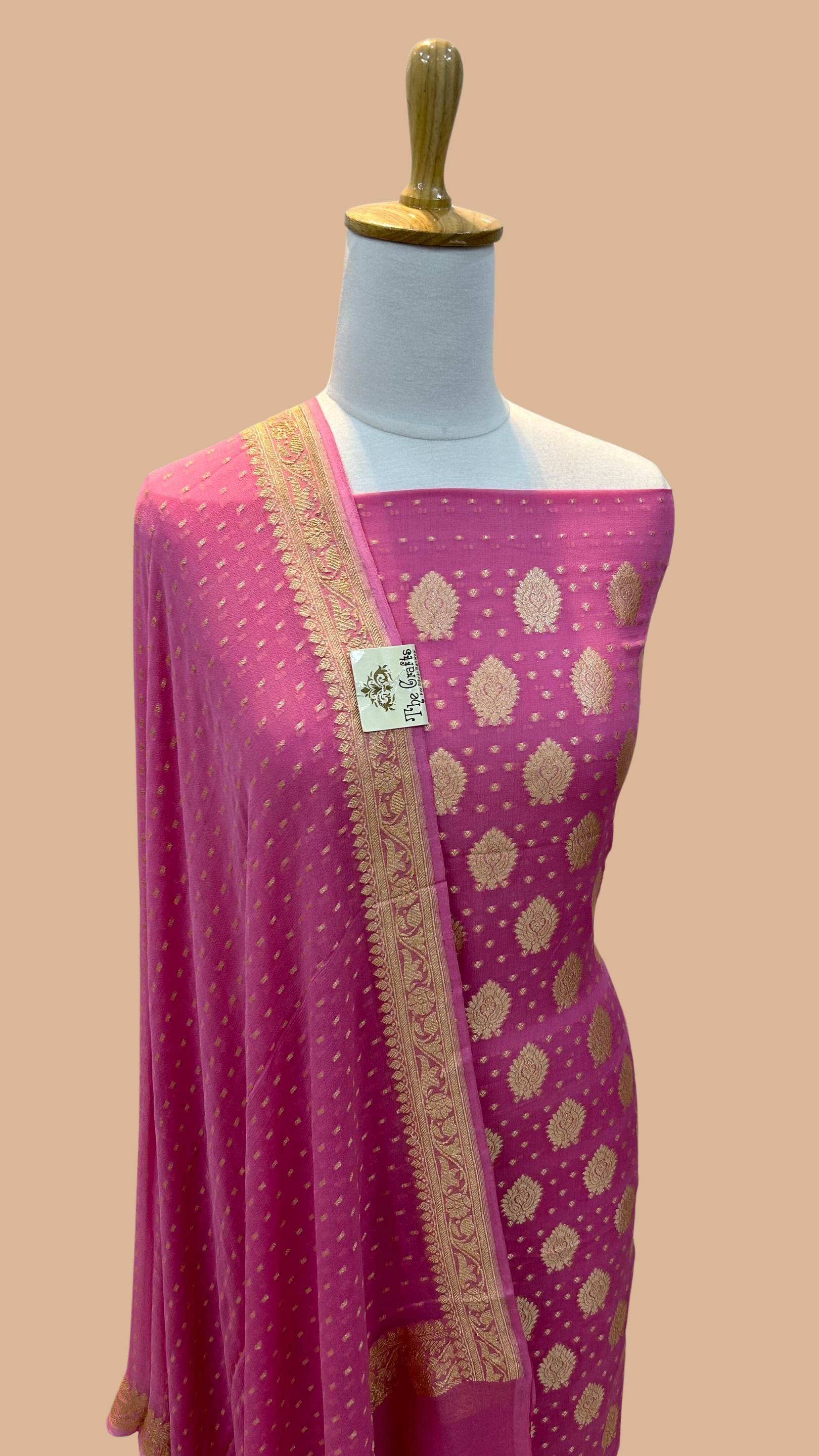 Khaddi Georgette Banarasi Dress Material