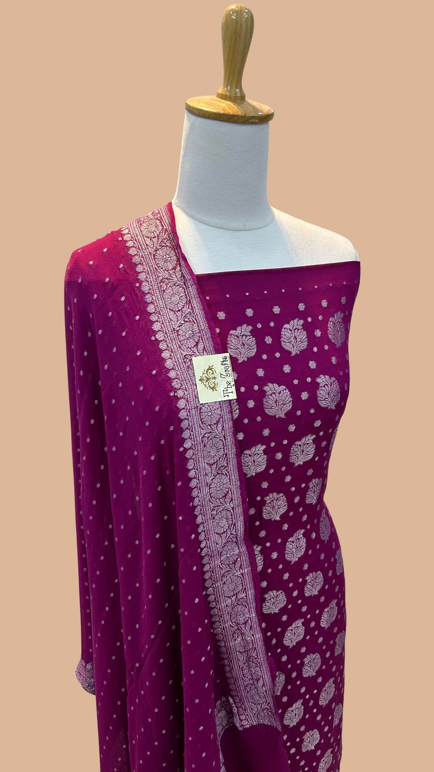 Khaddi Georgette Banarasi Dress Material