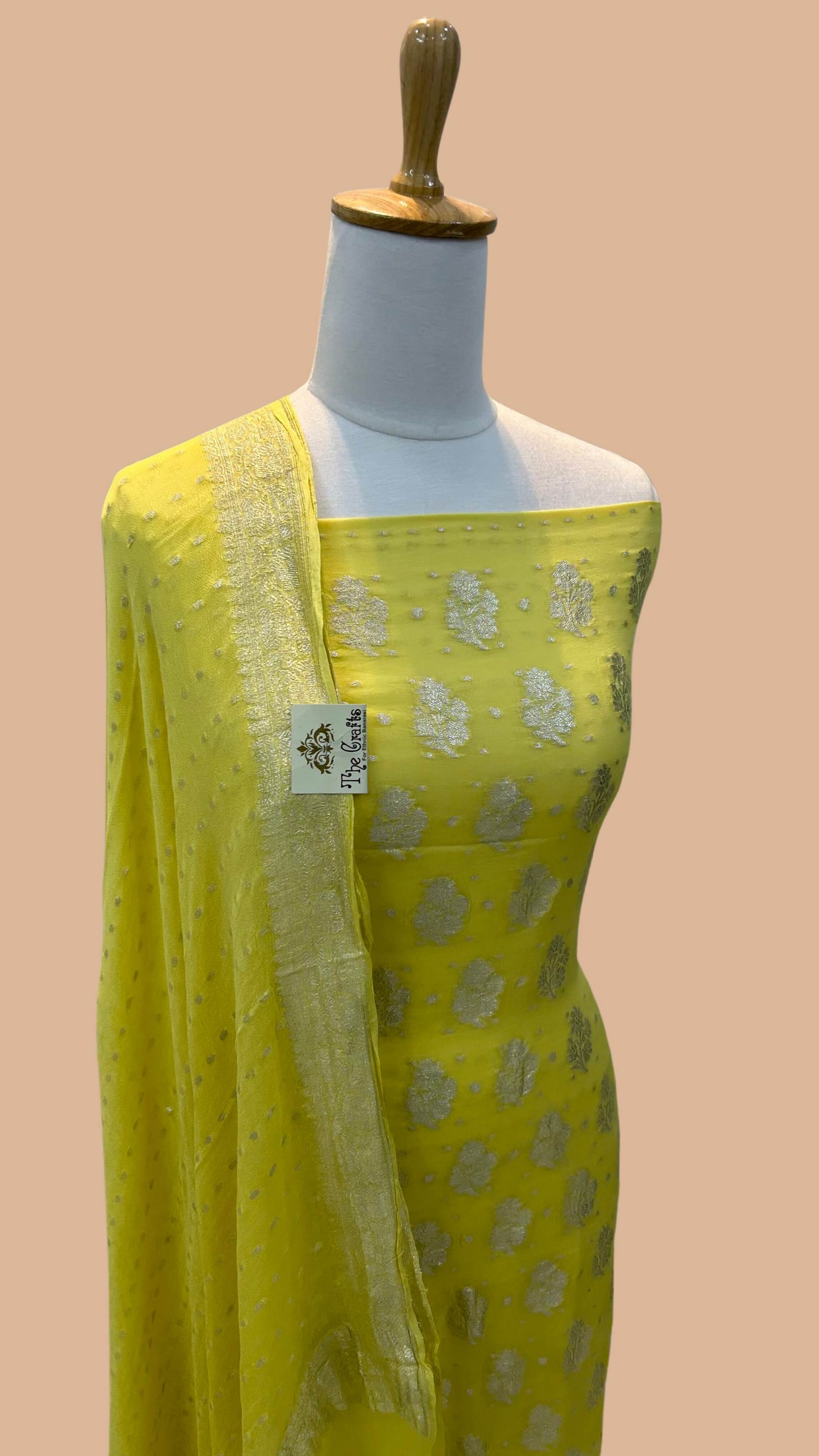 Banarasi Khaddi Georgette Dress Material