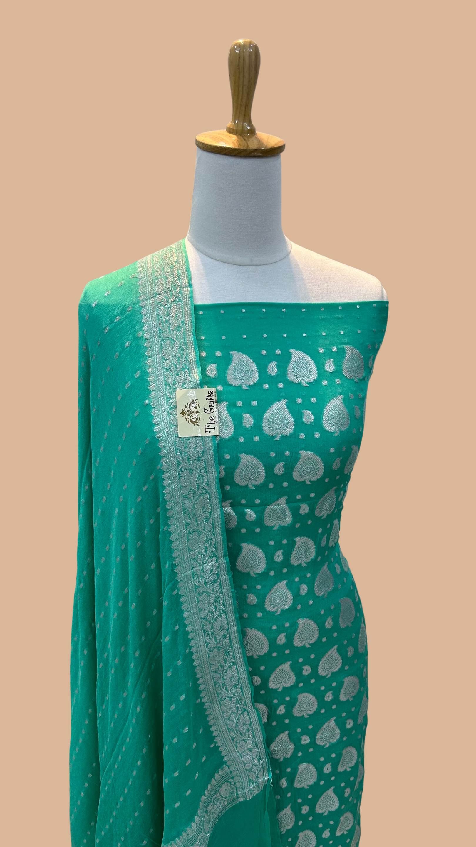 Banarasi Khaddi Georgette Dress Material