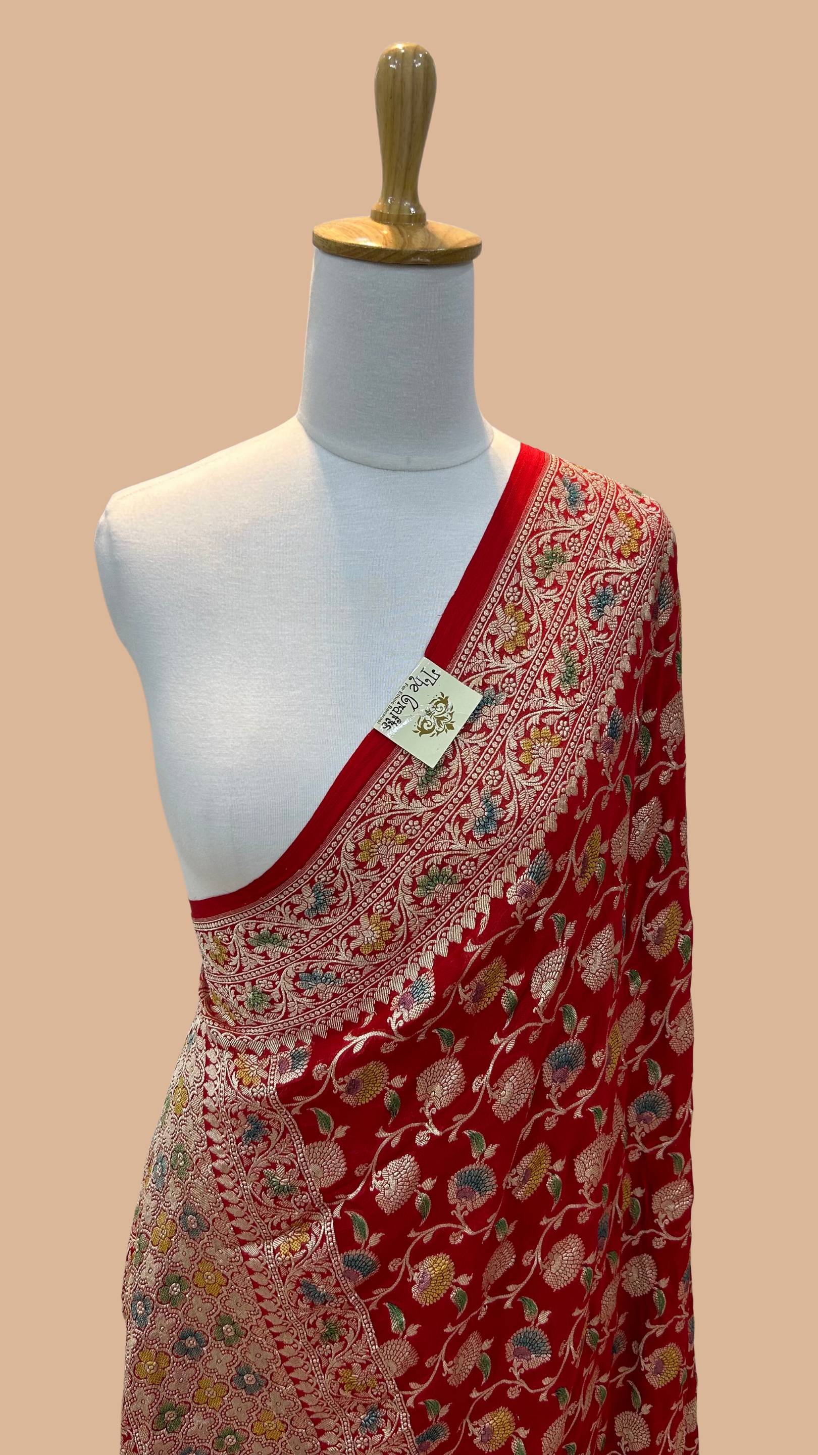 Khaddi Georgette Banarasi Dupatta - Water Zari