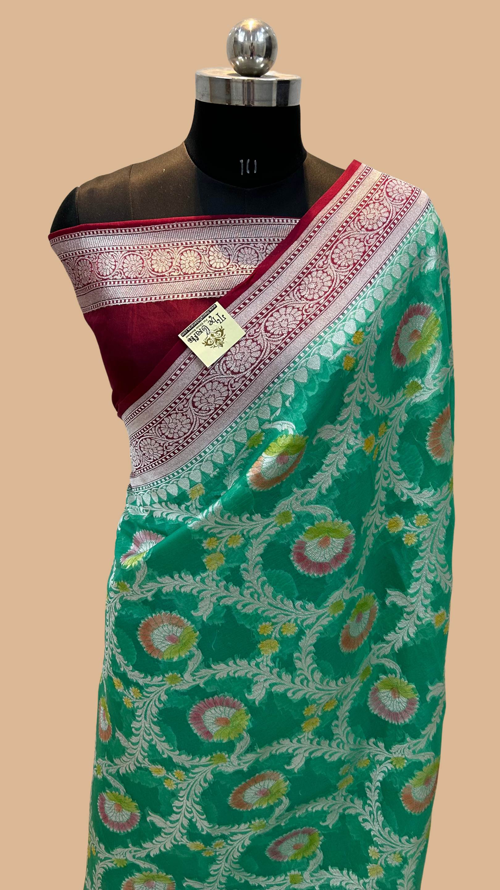 Pure Kora Silk Handloom Banarasi Saree