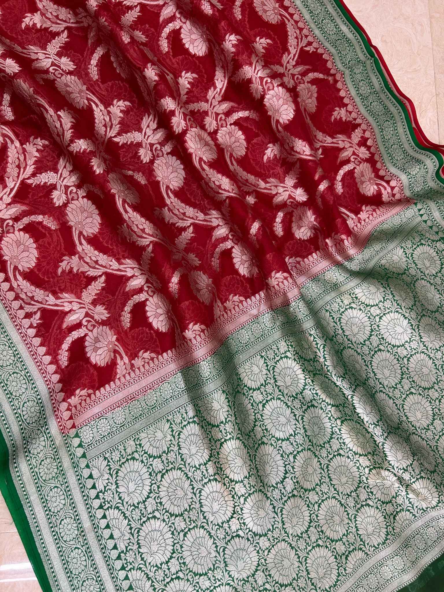 Pure Kora Silk Handloom Banarasi Saree