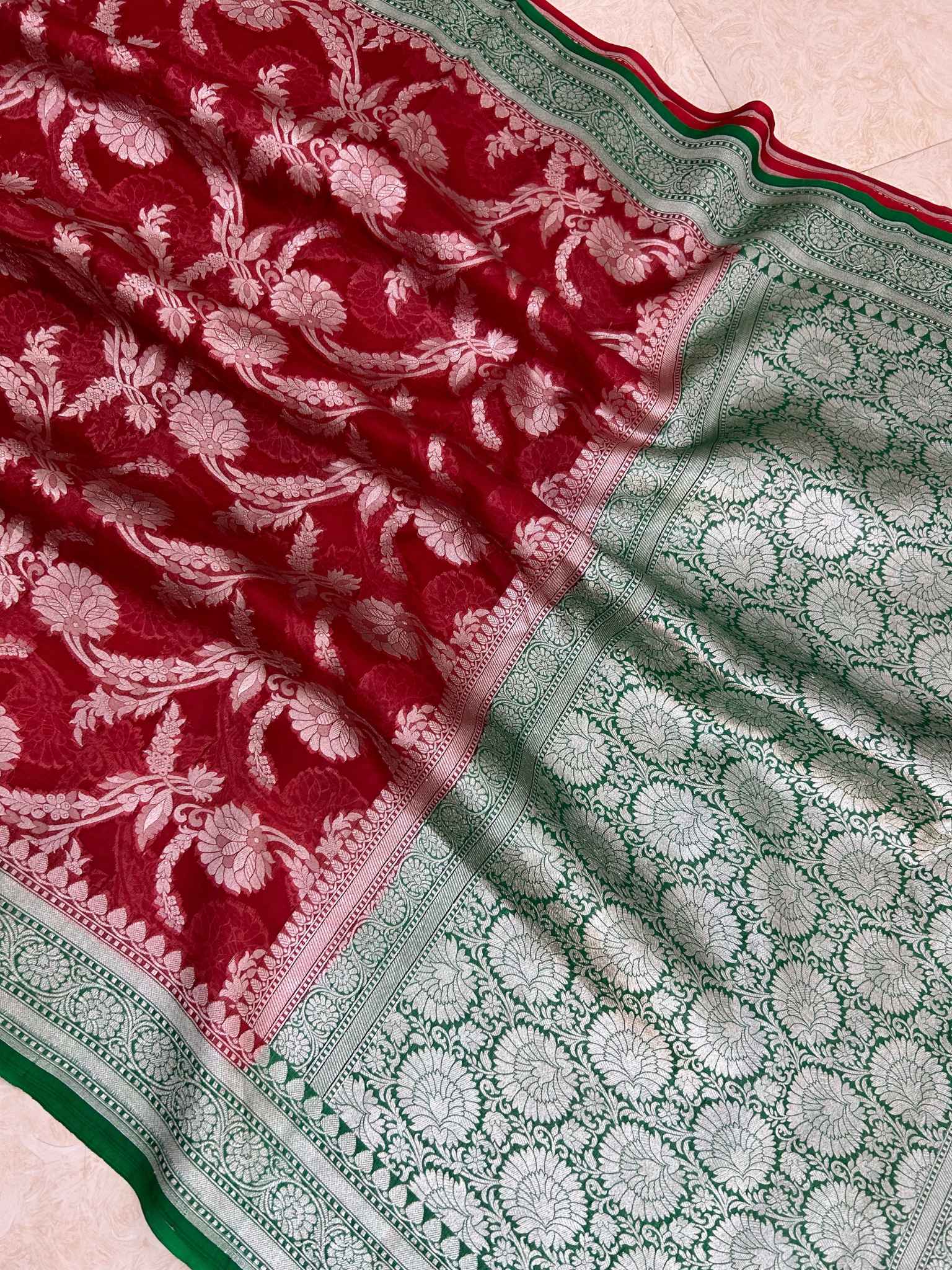 Pure Kora Silk Handloom Banarasi Saree