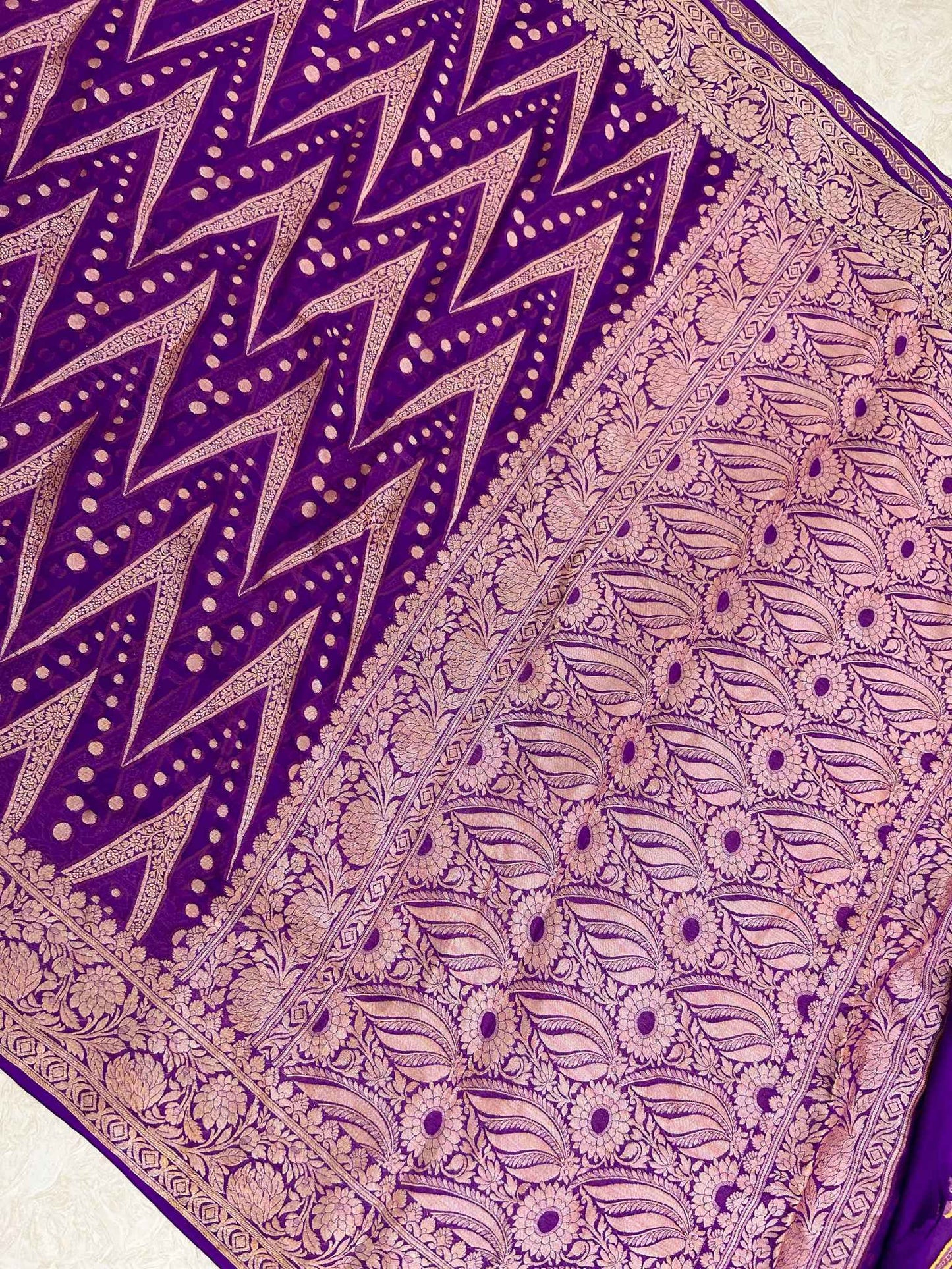 Pure Khaddi Chiffon Banarasi Saree