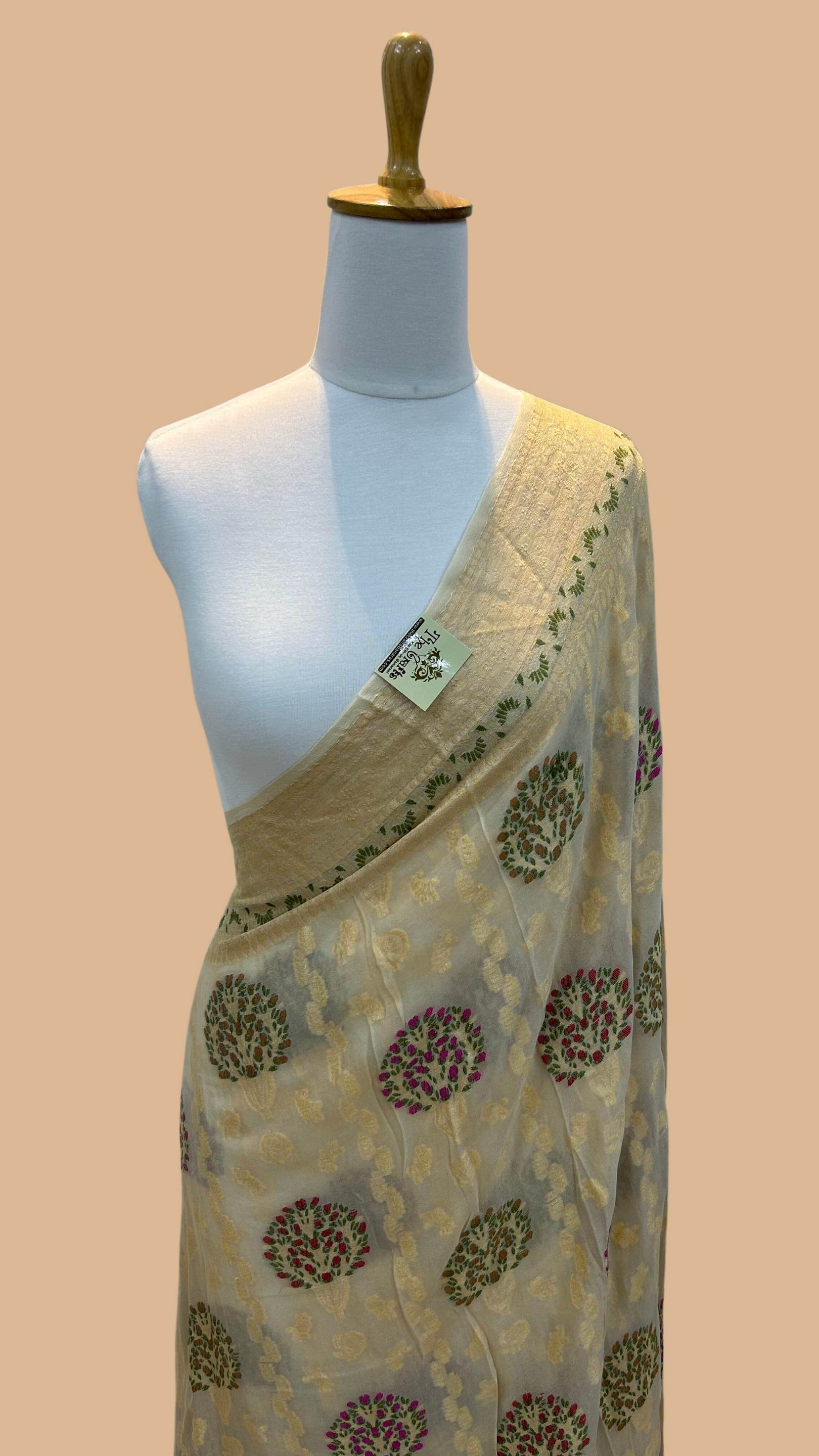 Pure Khaddi Chiffon Banarasi Saree