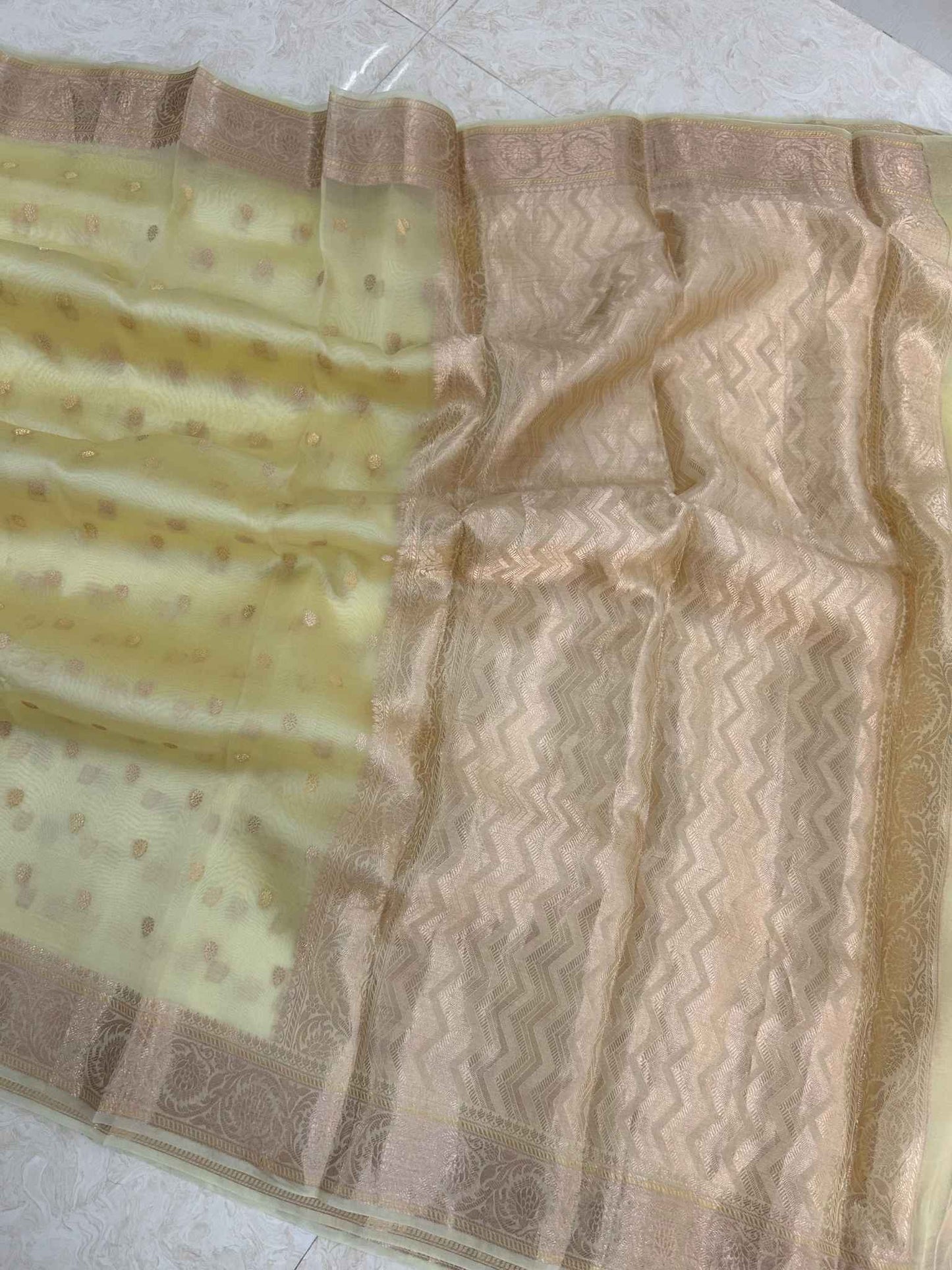 Pure Kora Silk Handloom Banarasi Saree