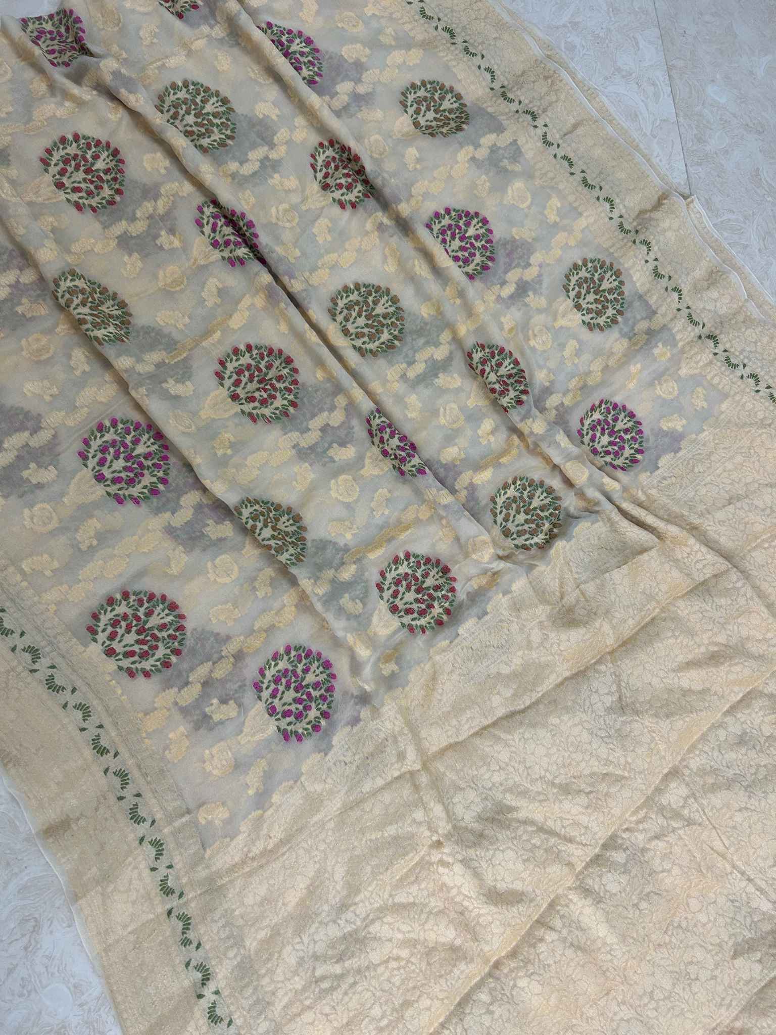 Pure Khaddi Chiffon Banarasi Saree