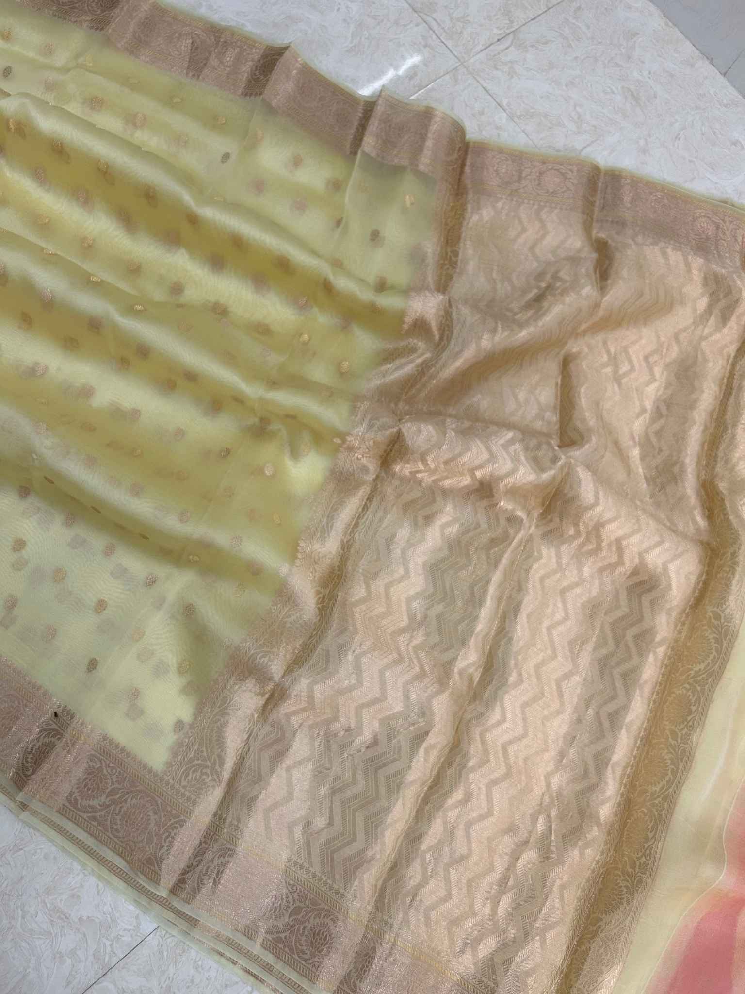 Pure Kora Silk Handloom Banarasi Saree