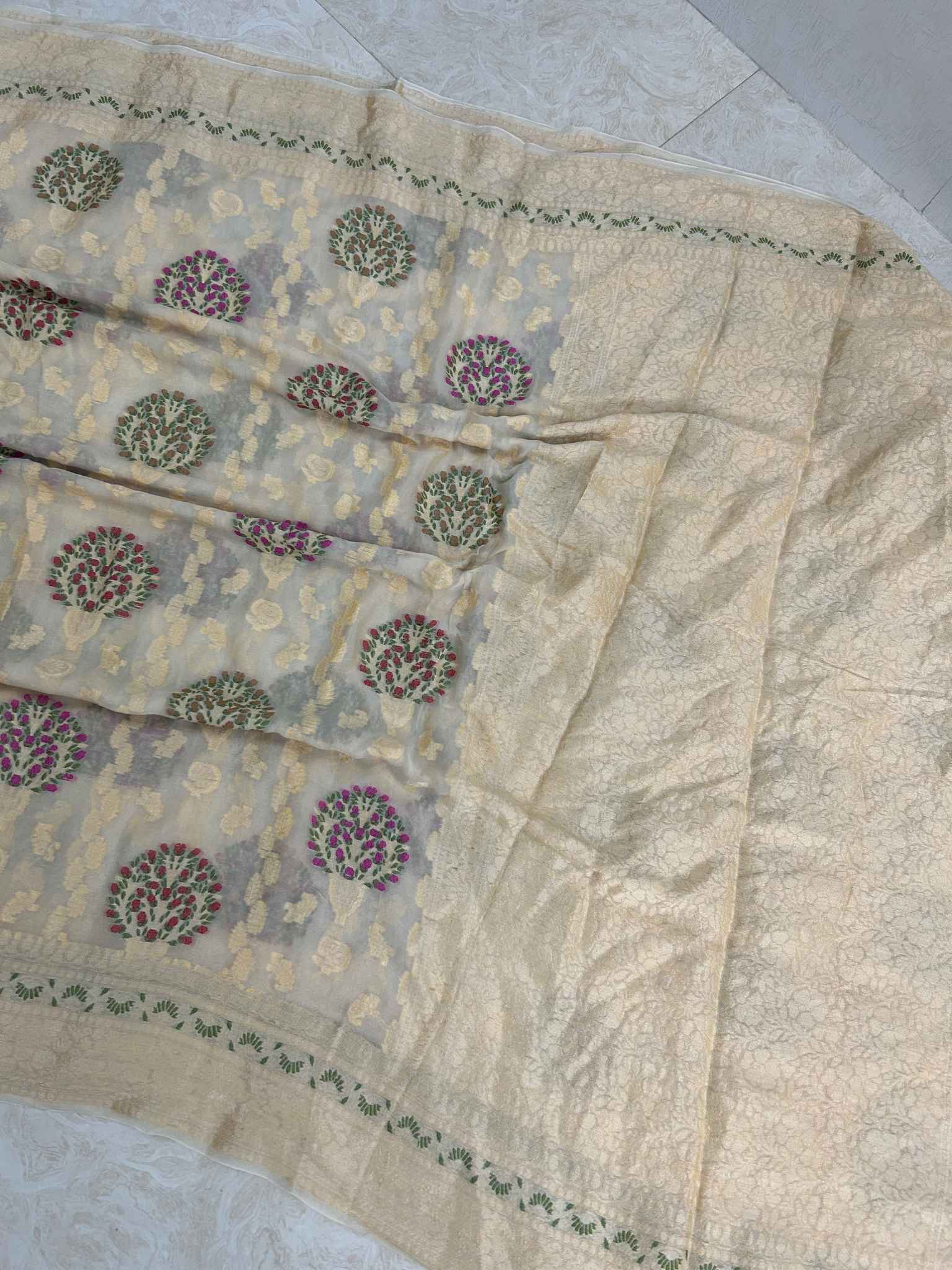 Pure Khaddi Chiffon Banarasi Saree