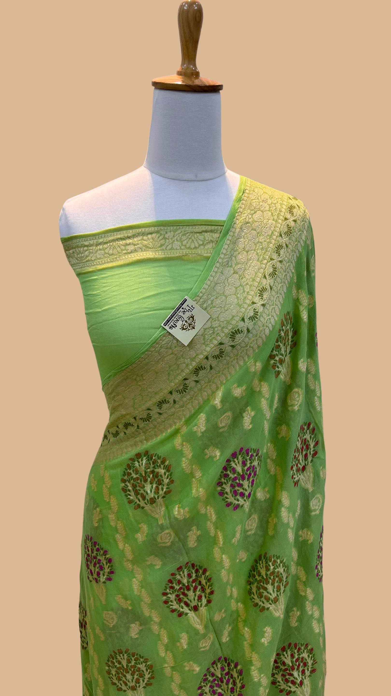 Pure Khaddi Chiffon Banarasi Saree