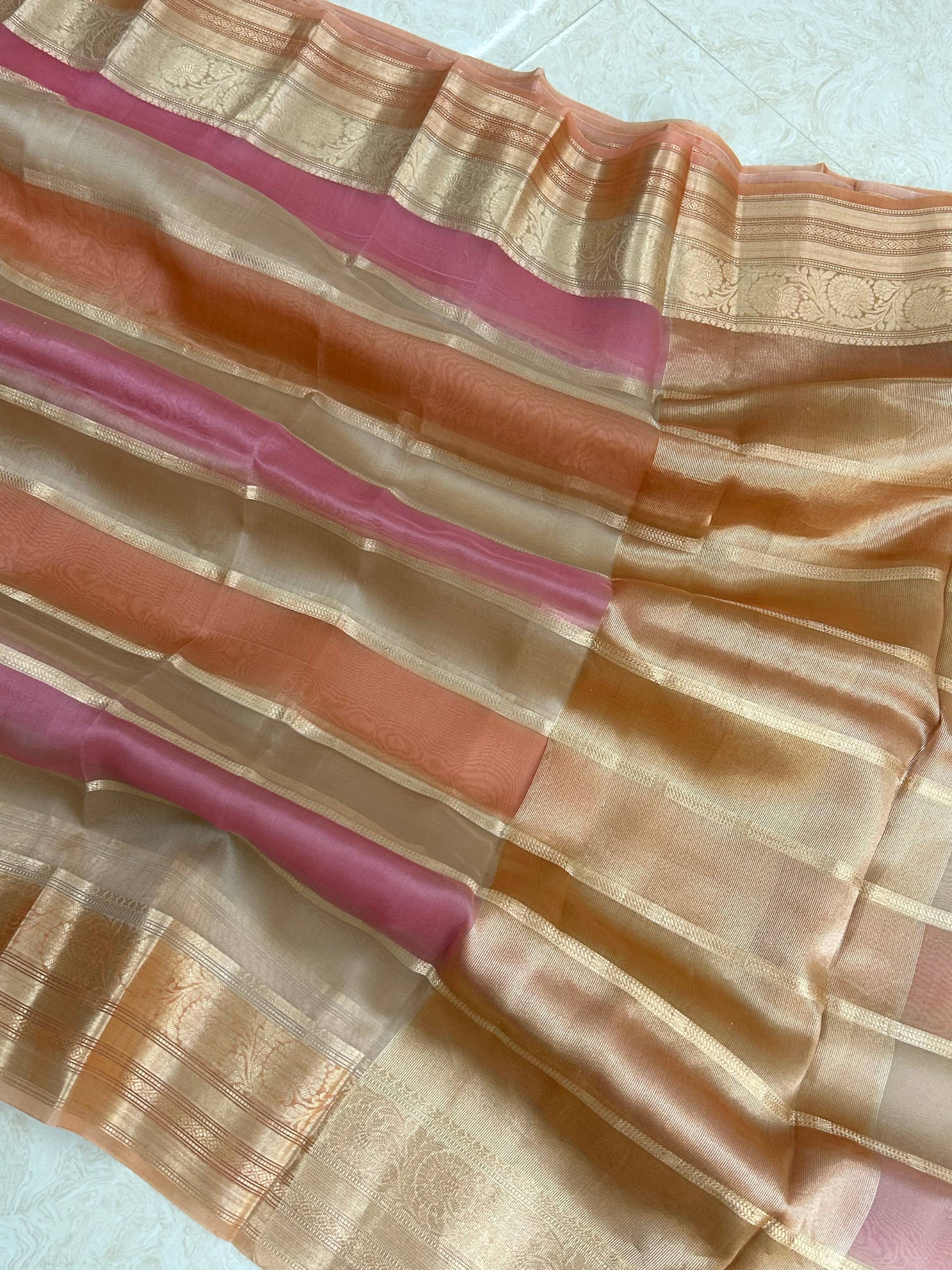 Pure Kora Tissue Silk Handloom Banarasi Saree