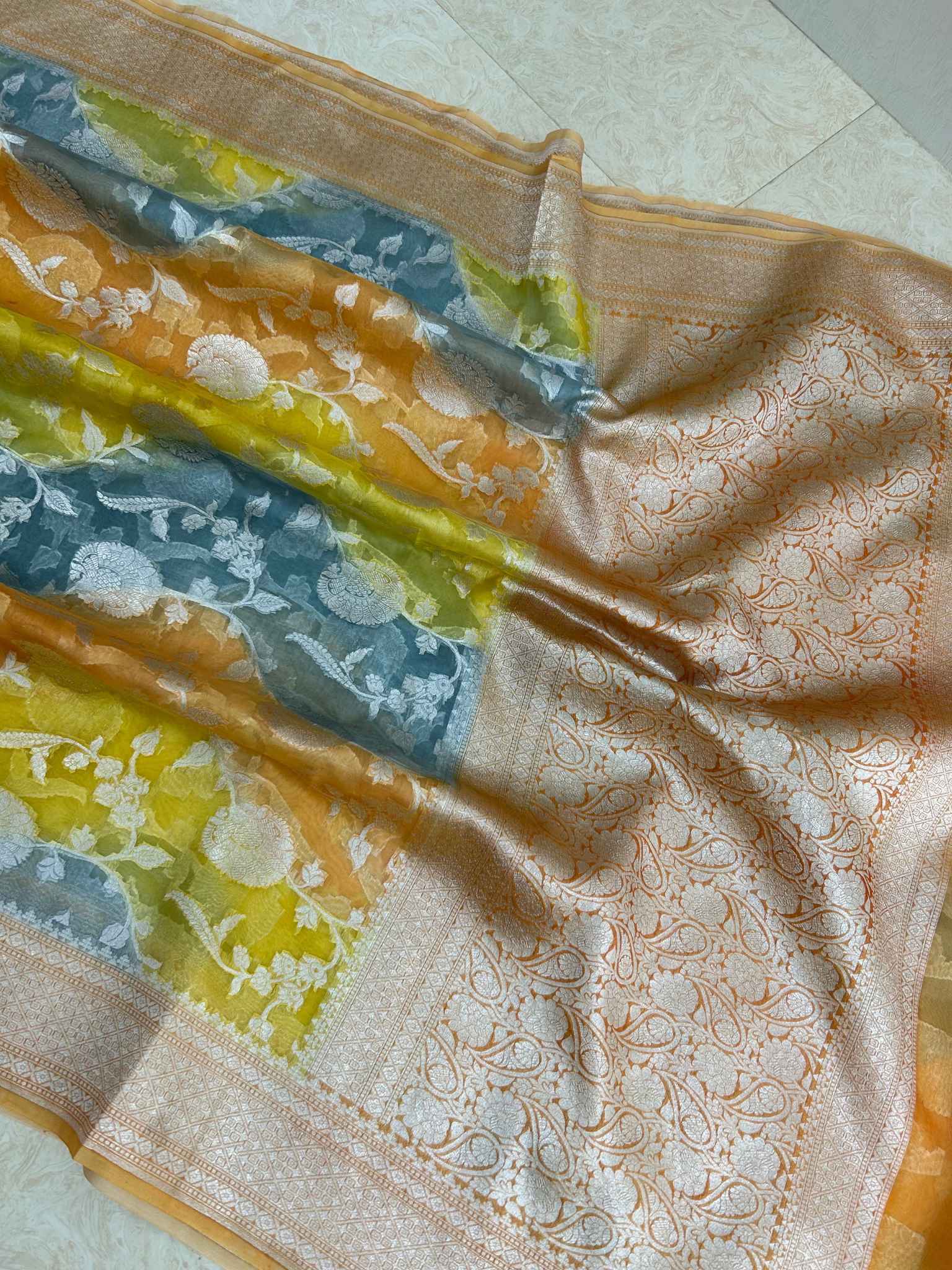 Pure Kora Silk Handloom Banarasi Saree