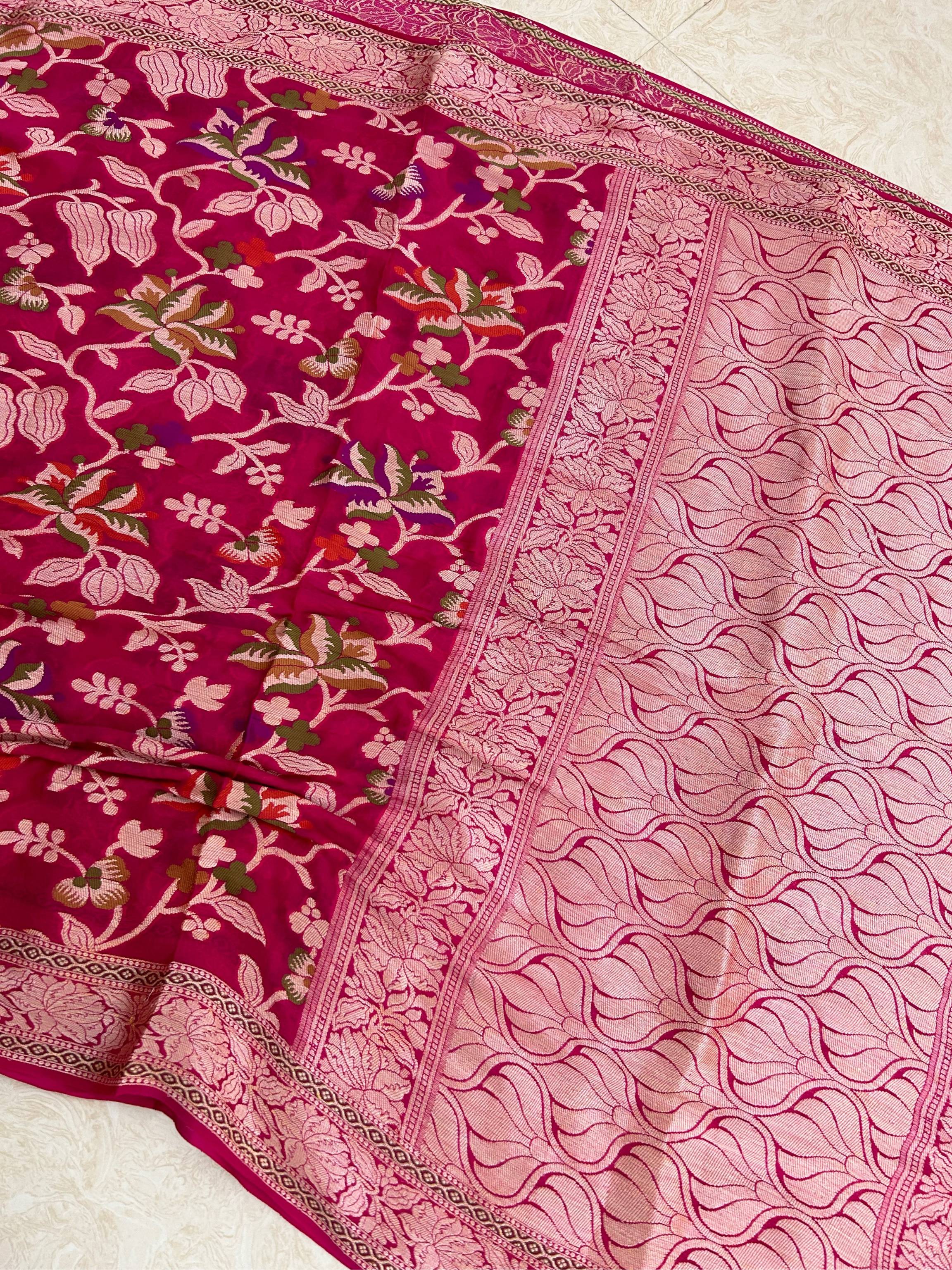 Pure Khaddi Chiffon Banarasi Saree