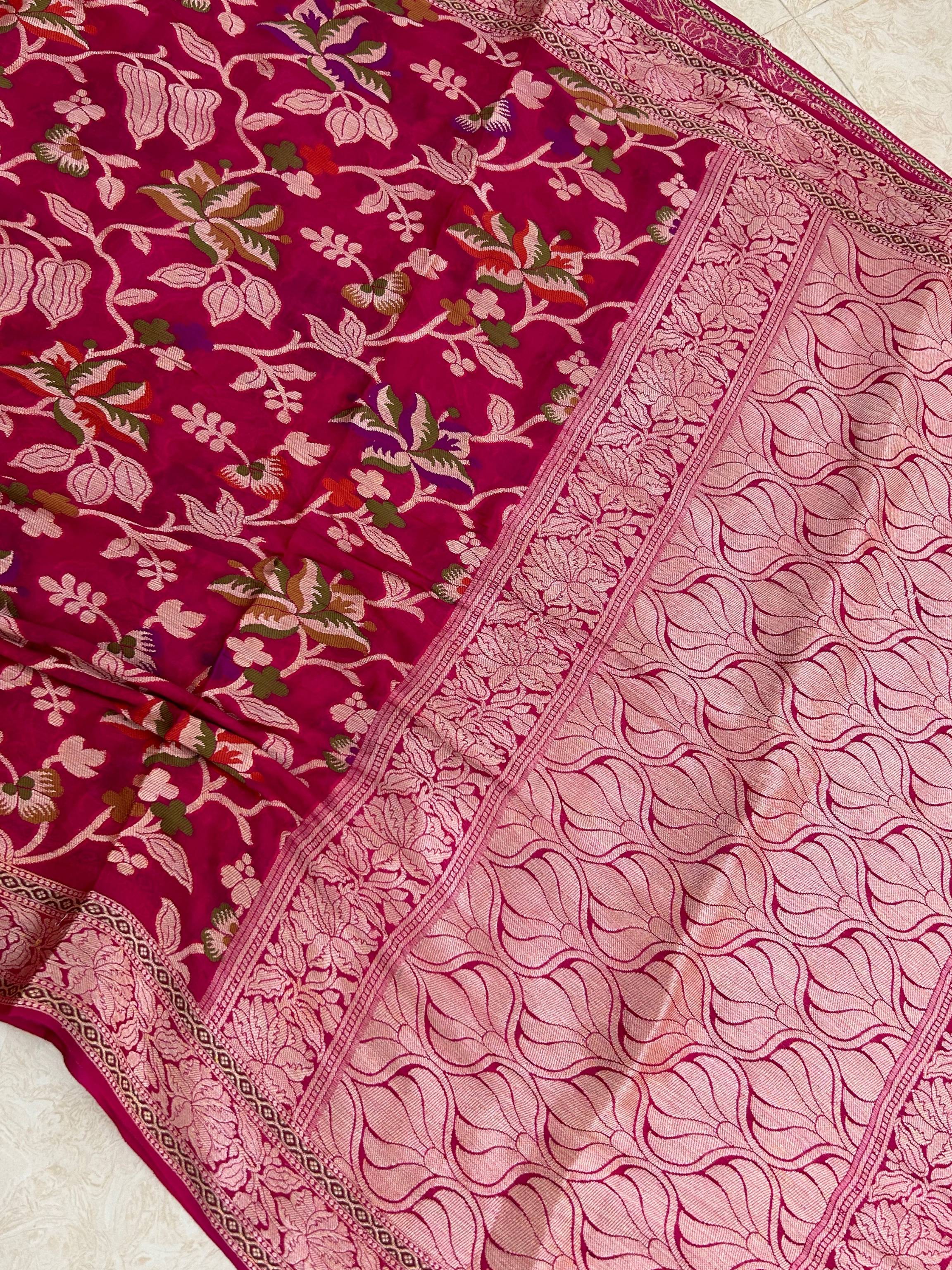 Pure Khaddi Chiffon Banarasi Saree