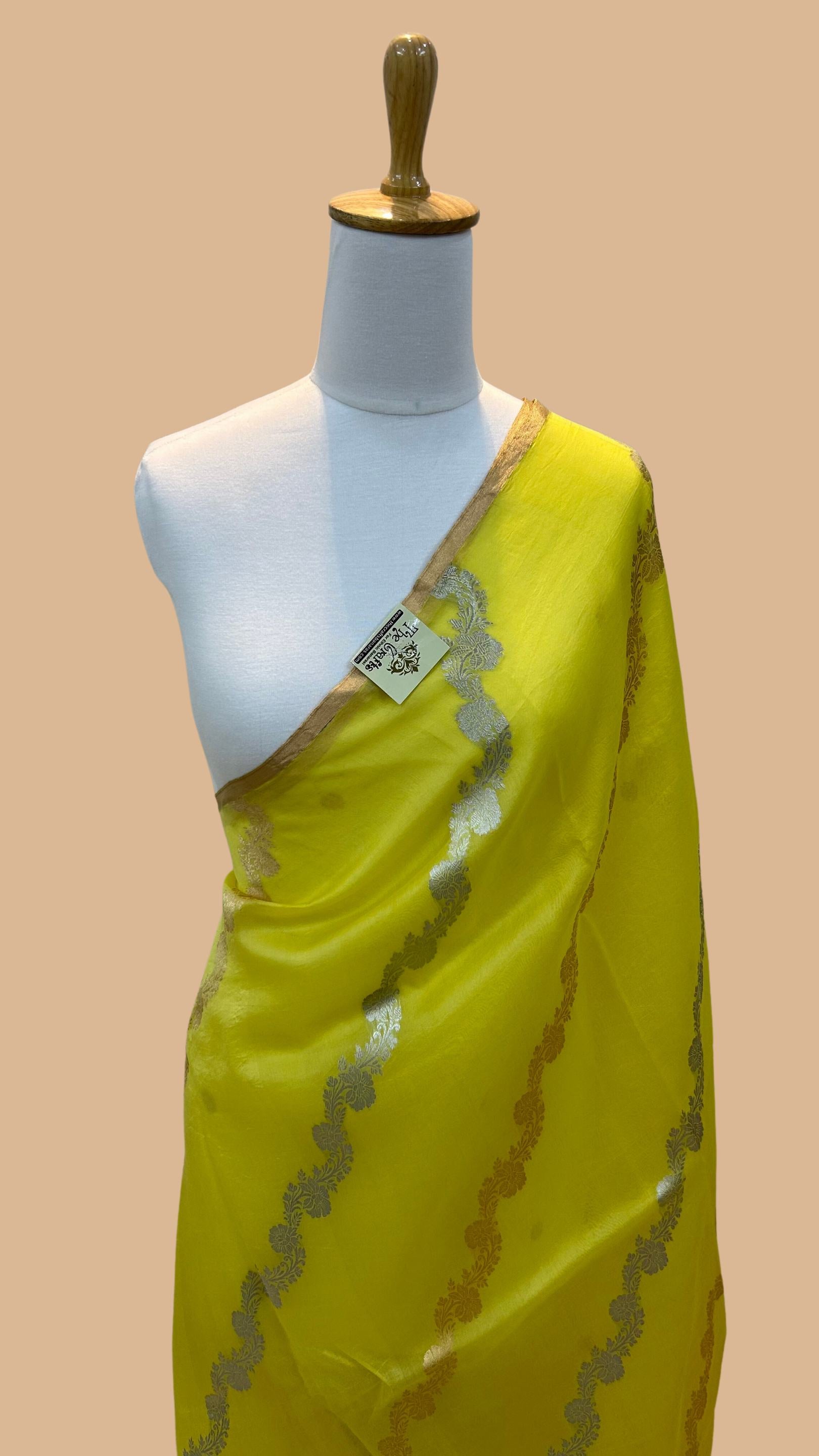 Pure Kora Silk Handloom Banarasi Saree