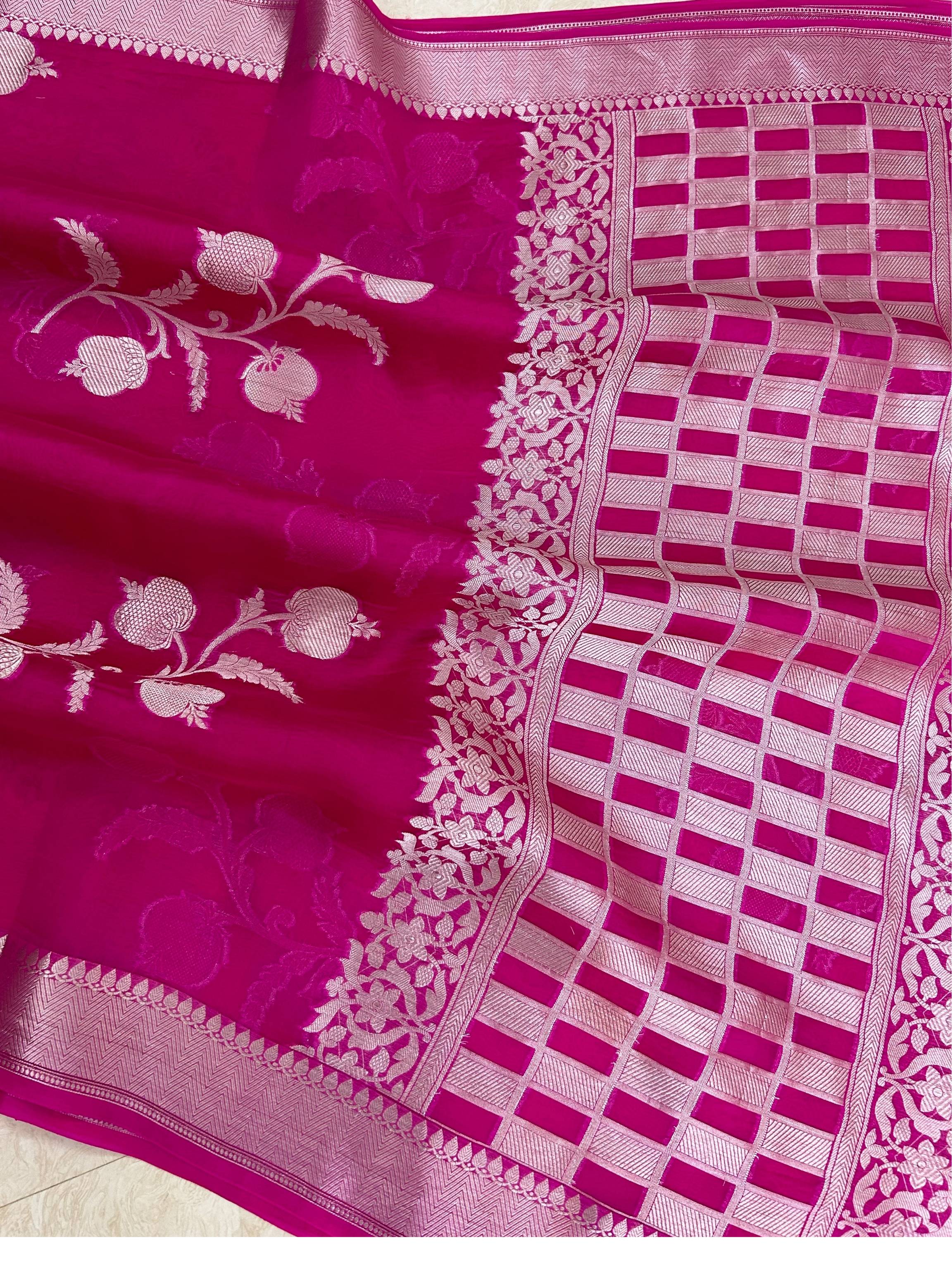 Pure Kora Silk Handloom Banarasi Saree