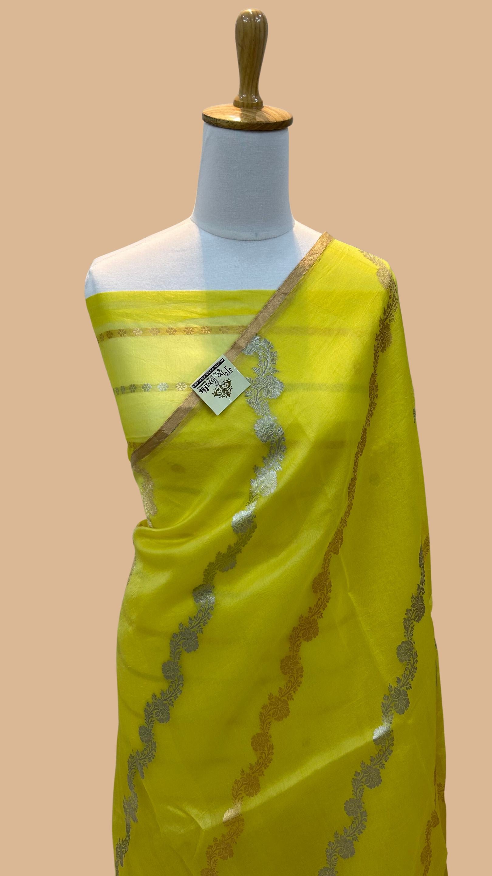 Pure Kora Silk Handloom Banarasi Saree