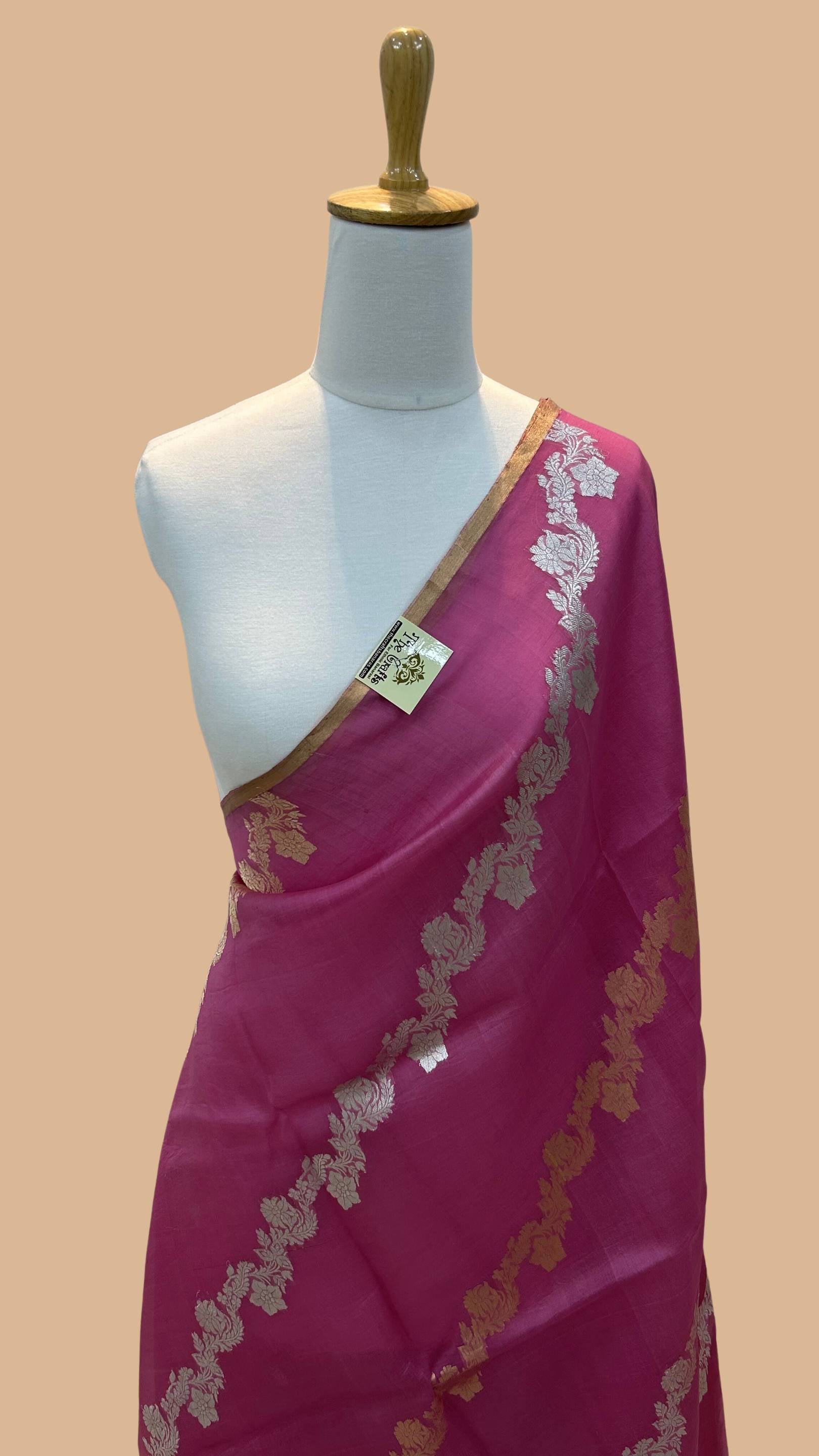 Pure Kora Silk Handloom Banarasi Saree