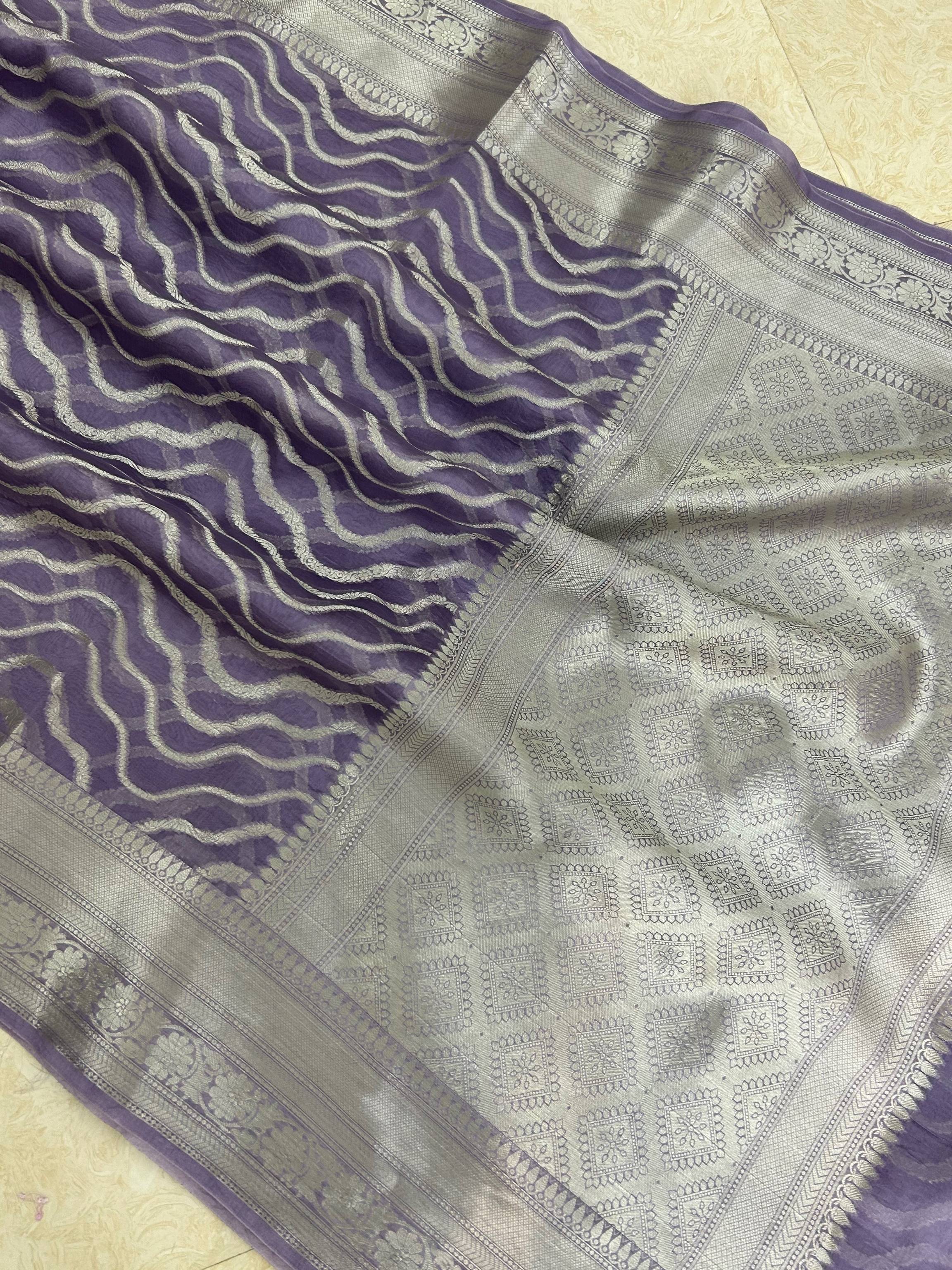 Pure Kora Silk Handloom Banarasi Saree in