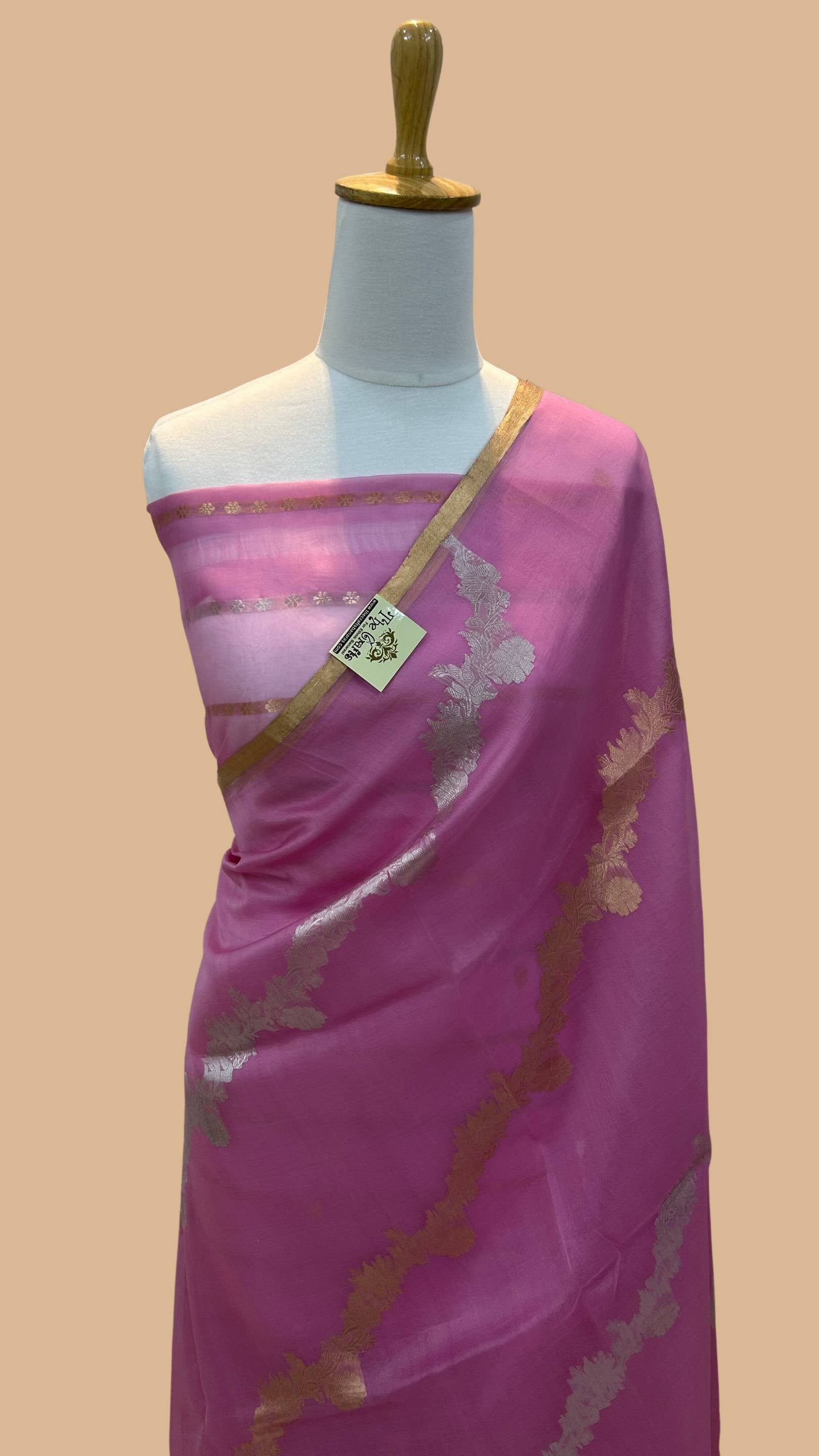 Pure Kora Silk Handloom Banarasi Saree