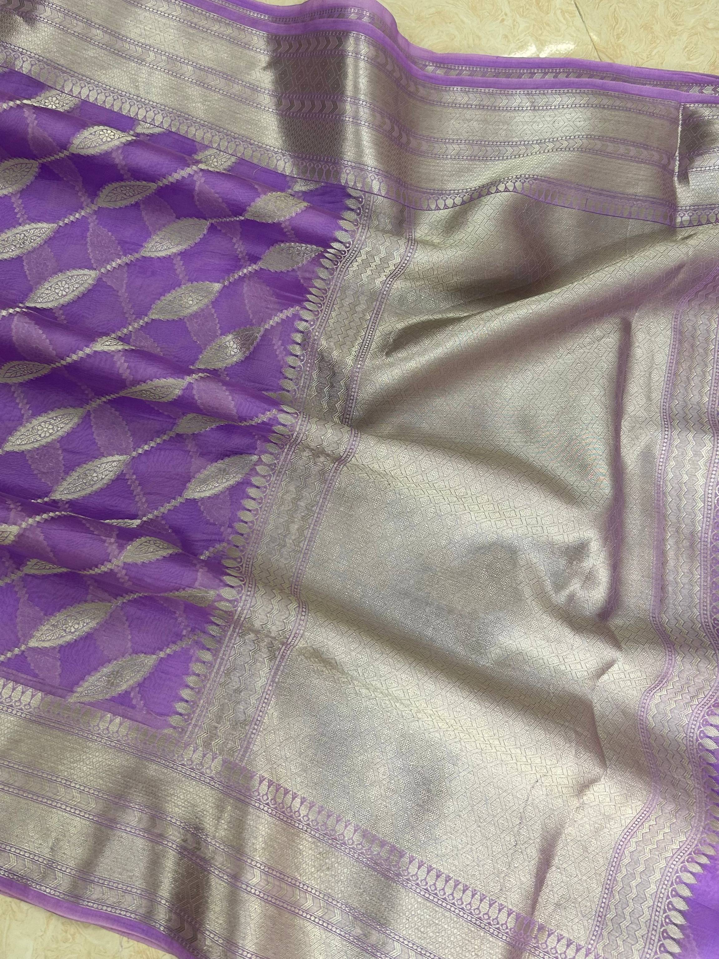 Pure Kora Silk Handloom Banarasi Saree