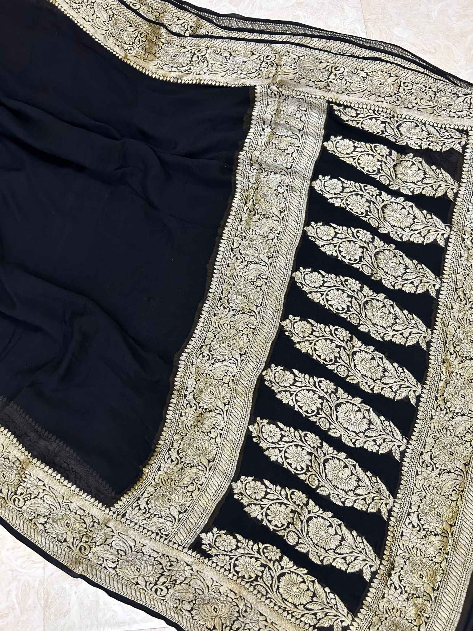 Pure Khaddi Chiffon Banarasi Saree