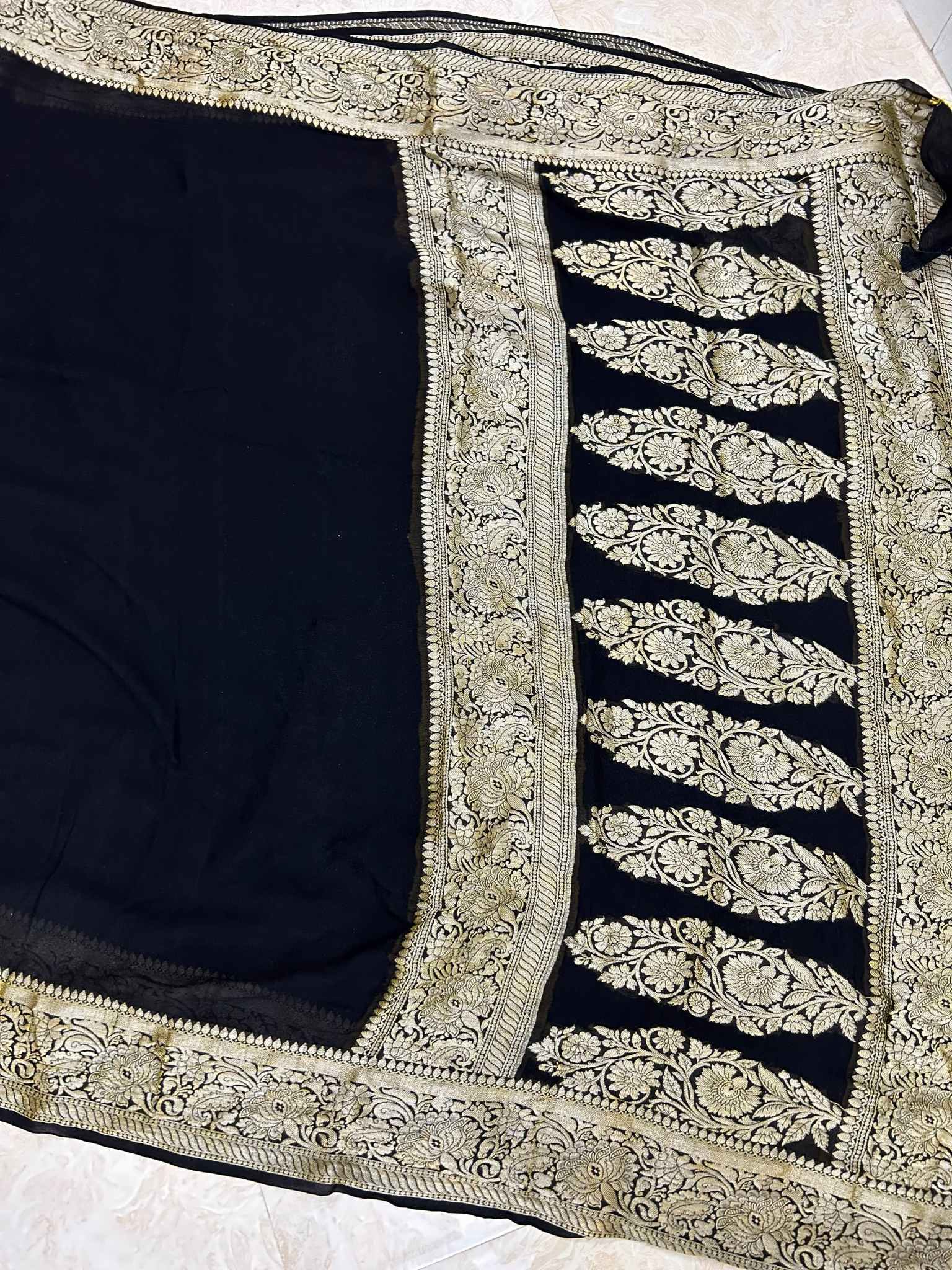 Pure Khaddi Chiffon Banarasi Saree