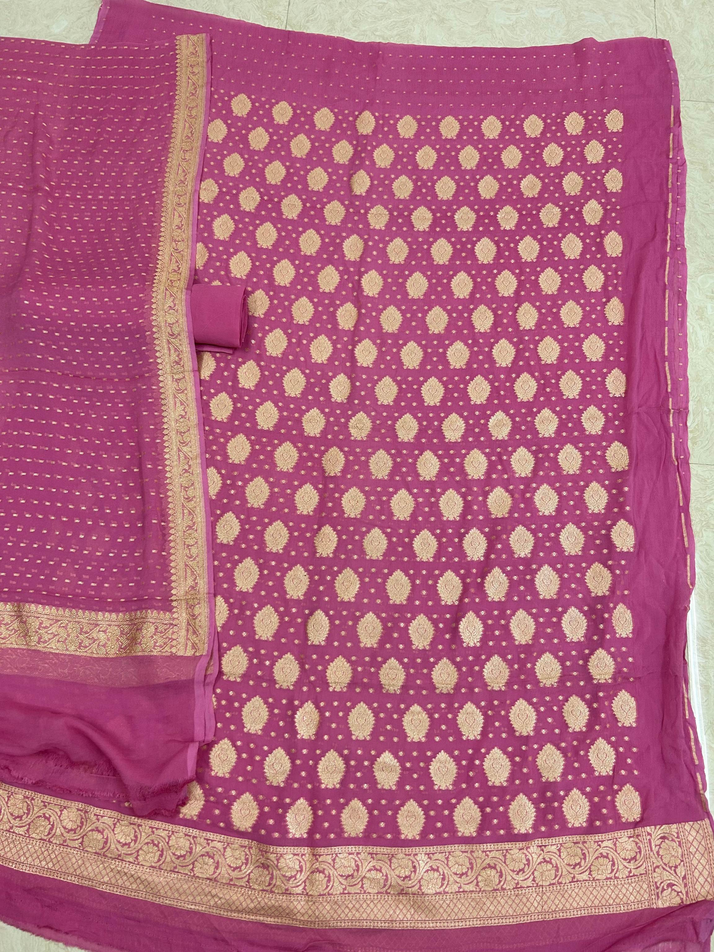 Khaddi Georgette Banarasi Dress Material