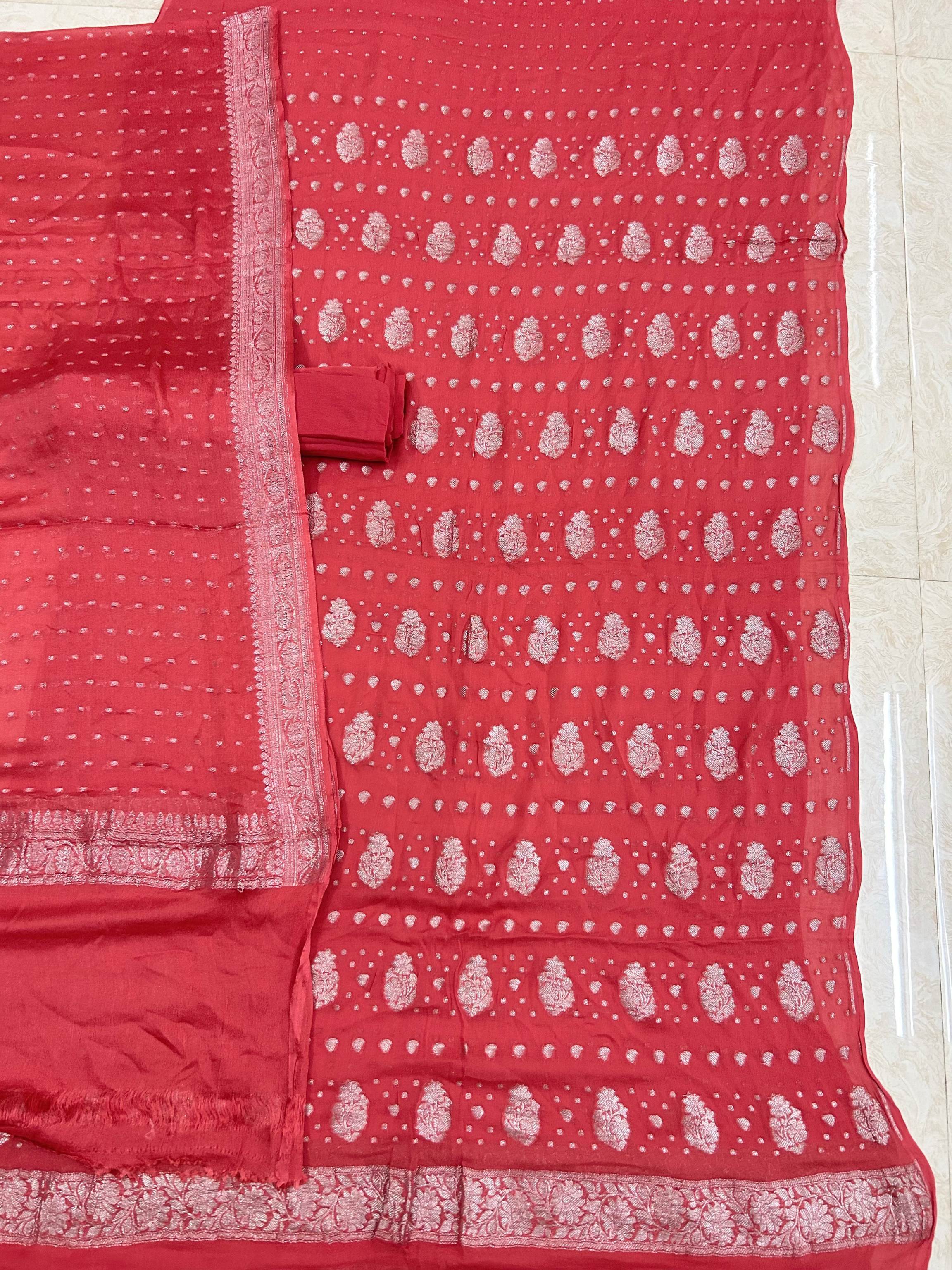 Banarasi Khaddi Georgette Dress Material