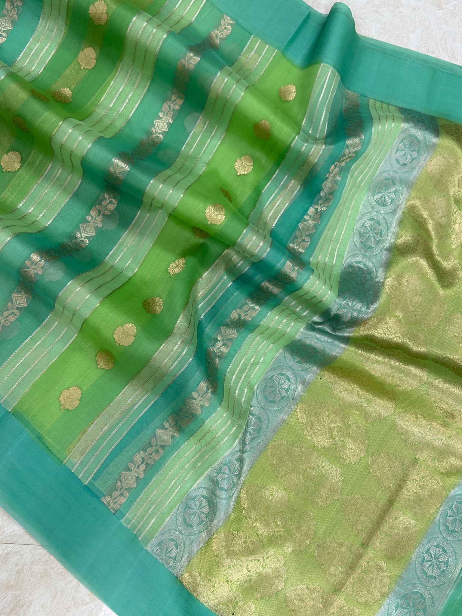 Pure Kora Silk Handloom Banarasi Saree