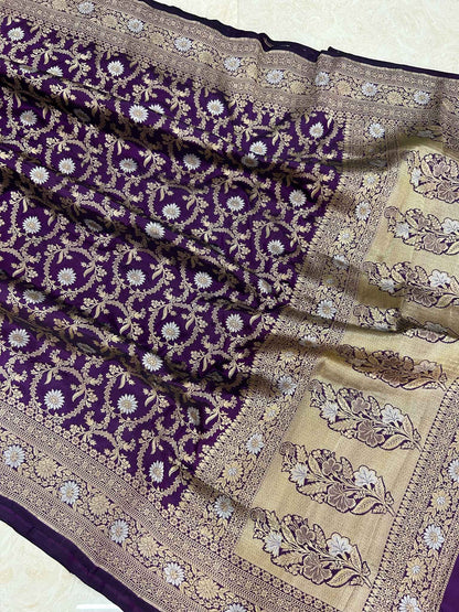 Pure Katan Silk Handloom Banarasi Saree - All over sona roopa Jaal work