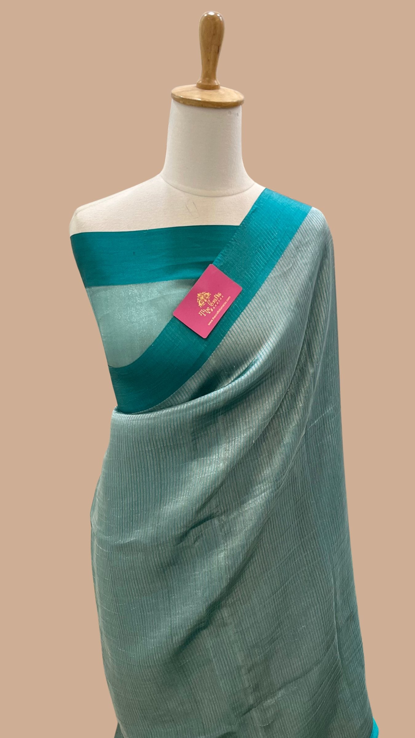 Pure Tissue Silk Handloom Banarasi Saree - with Satin Border
