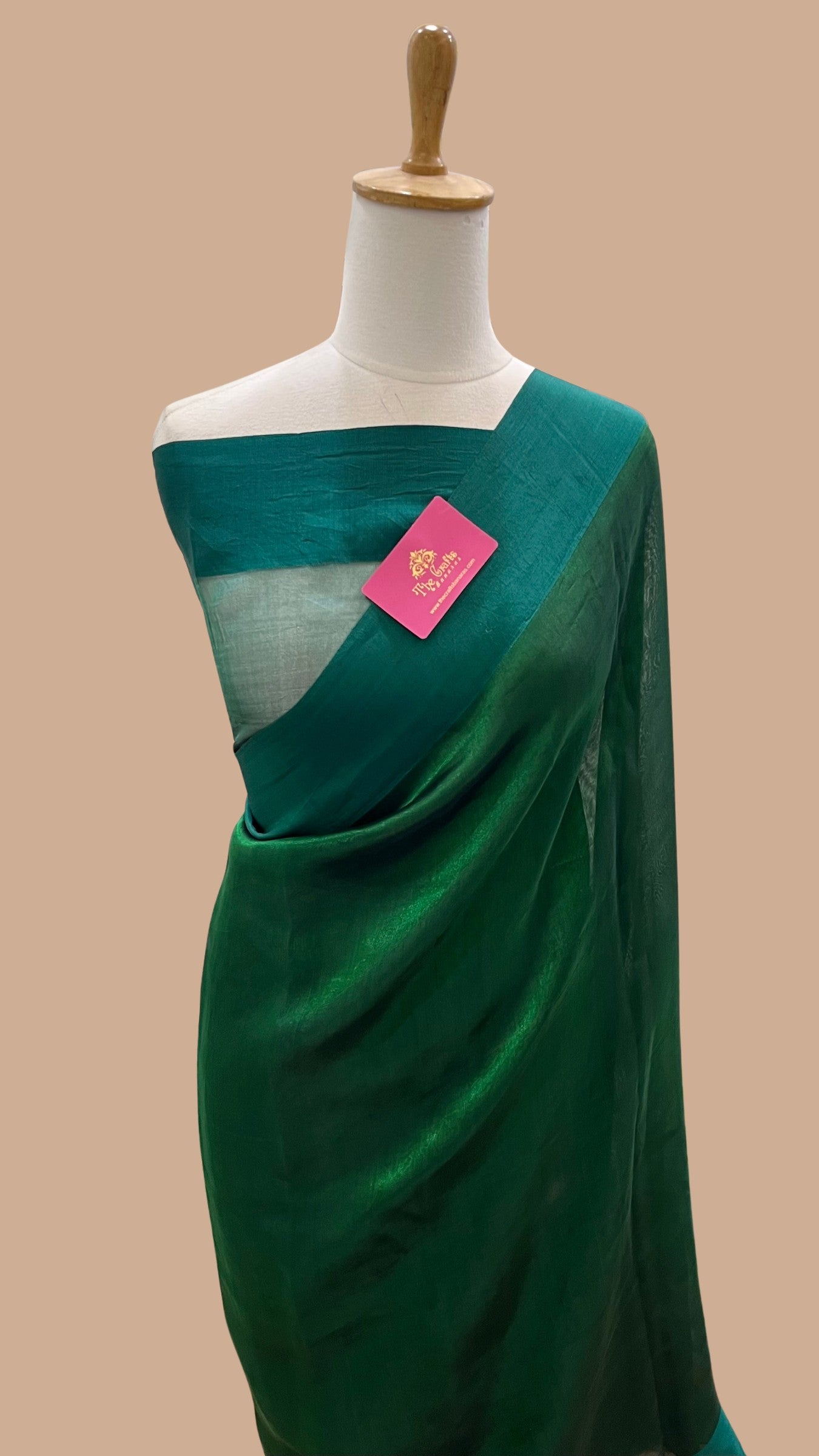 Pure Tissue Silk Handloom Banarasi Saree - with Satin Border