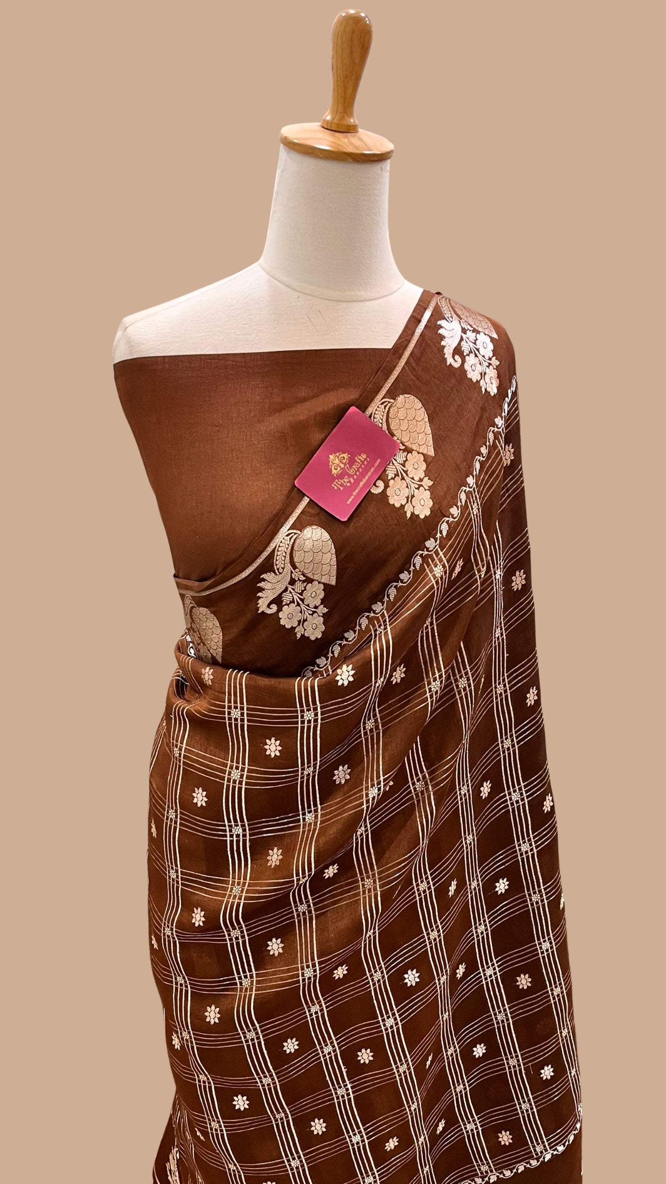 Lavender Pure Chiniya Silk Banarasi Saree