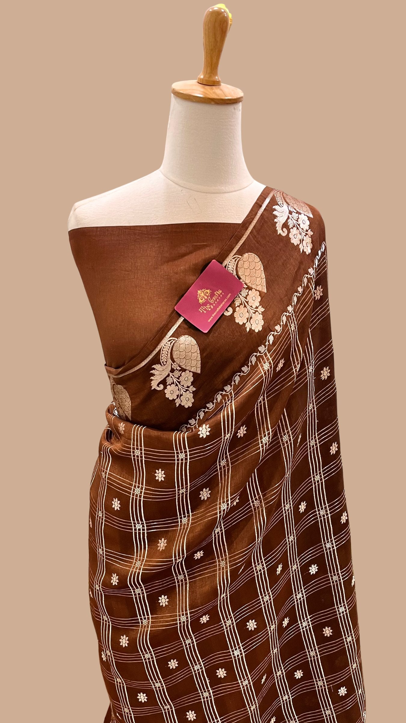 Lavender Pure Chiniya Silk Banarasi Saree
