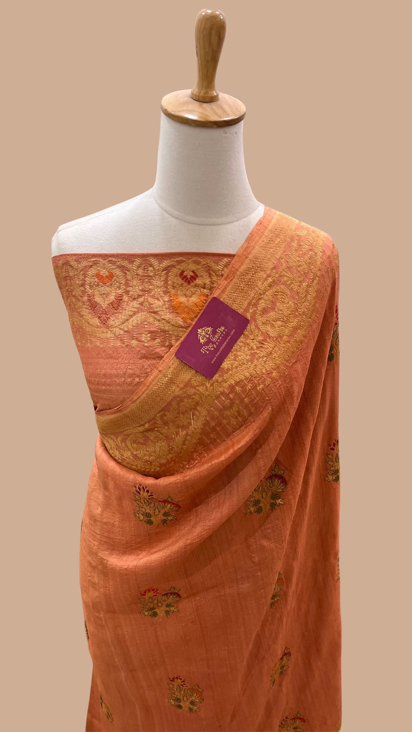 Tussar Georgette Handloom Banarasi Saree - Meenakari