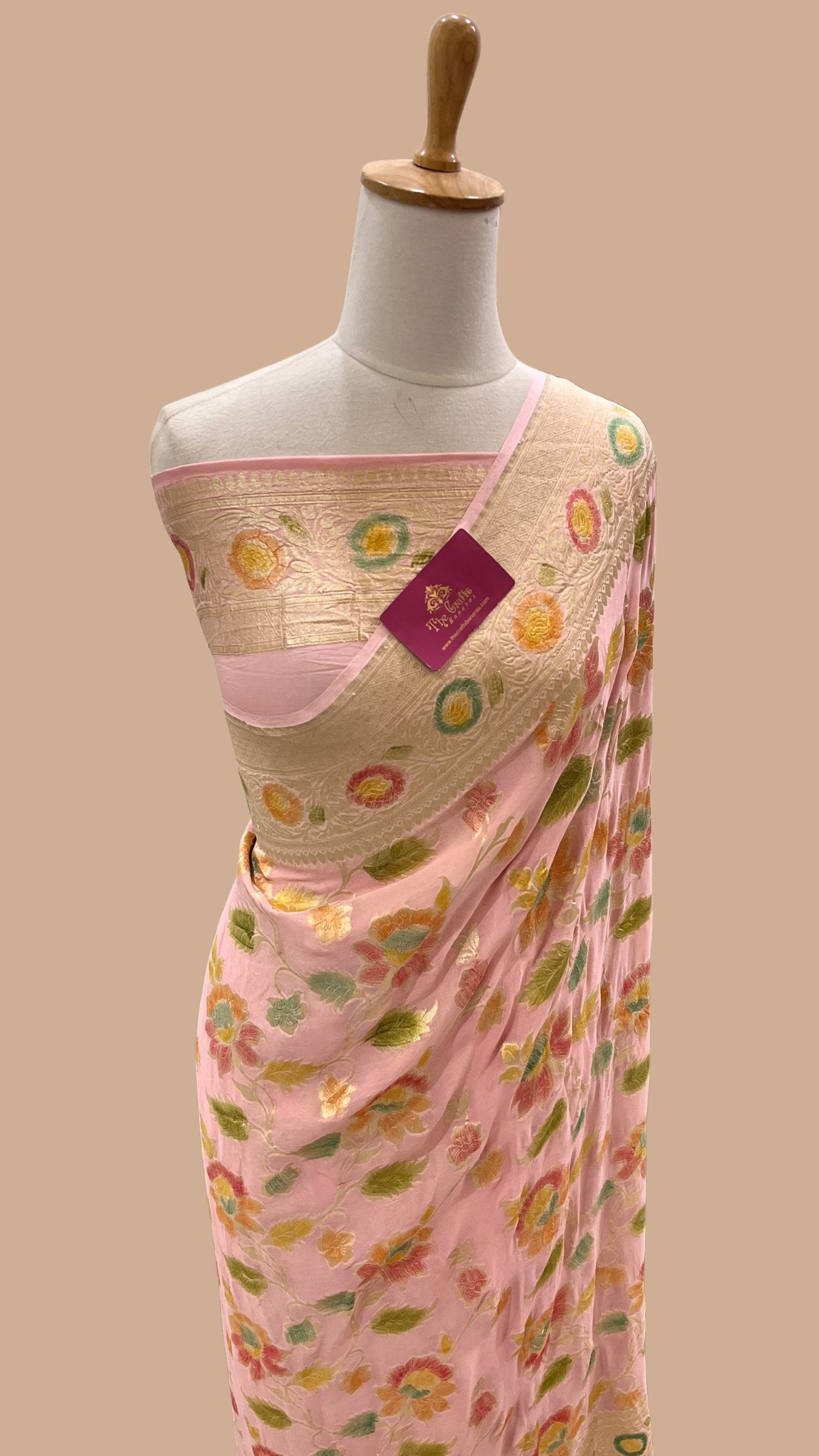 Khaddi Georgette Handloom Banarasi Saree