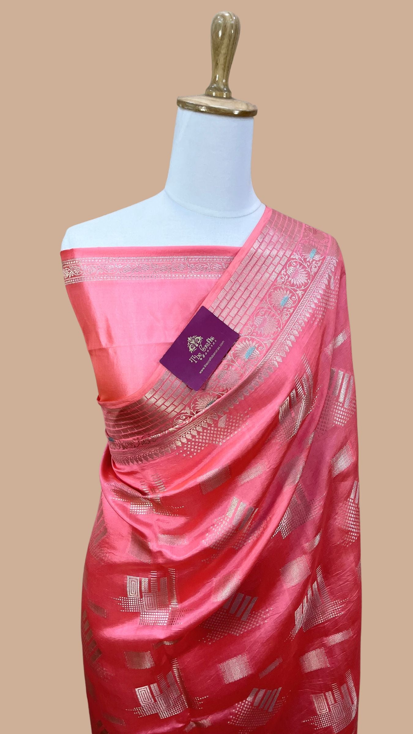 Pure Raw Mango Silk Handloom Banarasi Saree