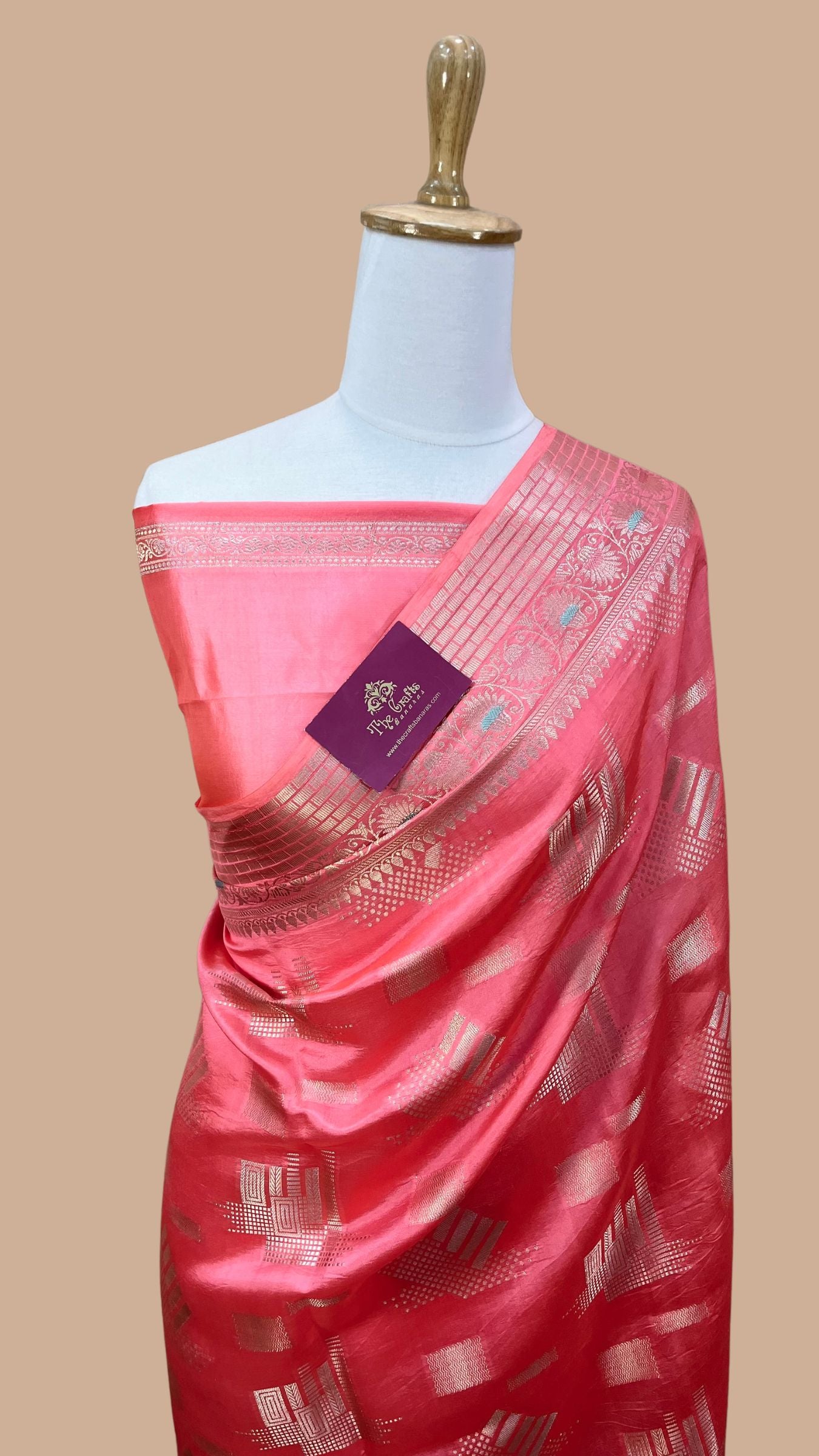 Pure Raw Mango Silk Handloom Banarasi Saree