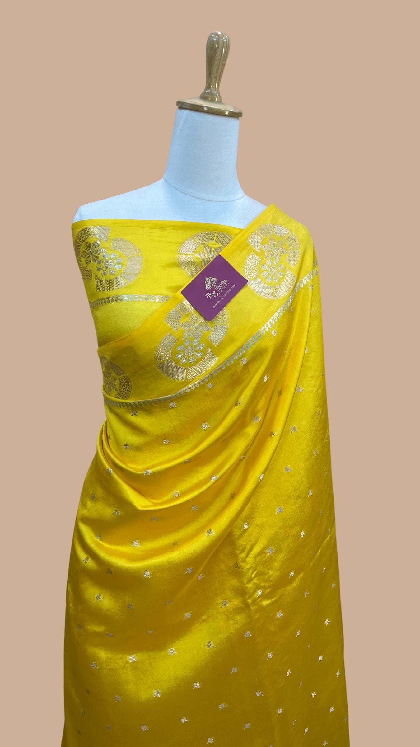 Pure Raw Mango Silk Handloom Banarasi Saree