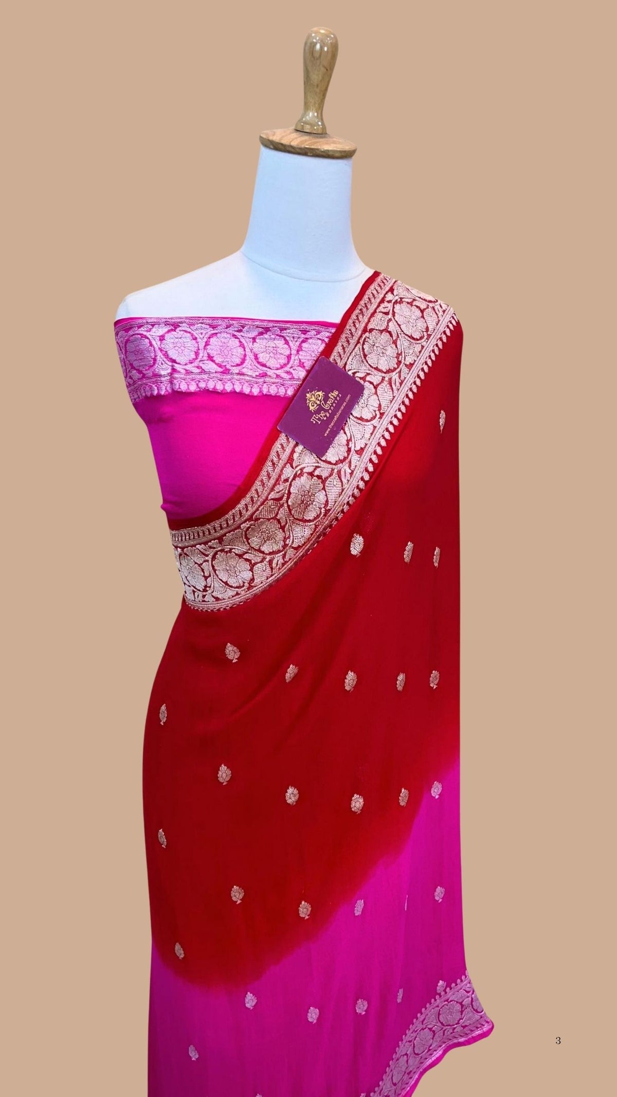Pure Handloom Georgette Banarasi Saree - Silver Zari