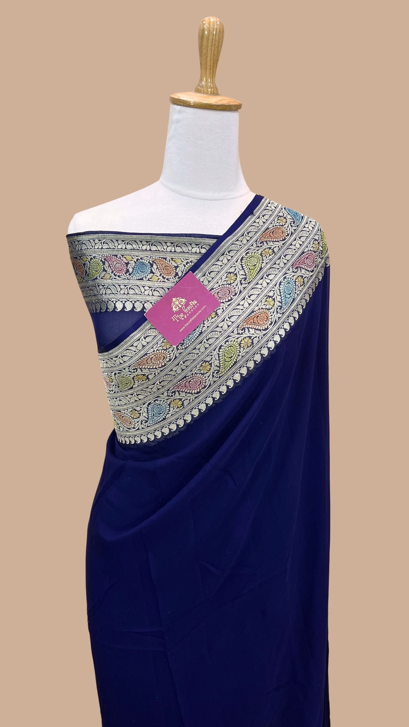 Khaddi Georgette Handloom Banarasi Saree