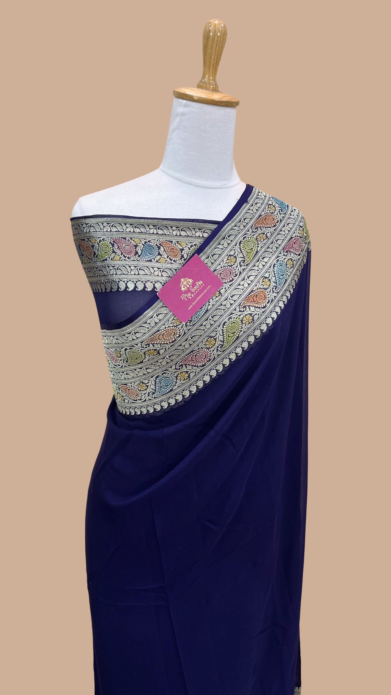 Khaddi Georgette Handloom Banarasi Saree