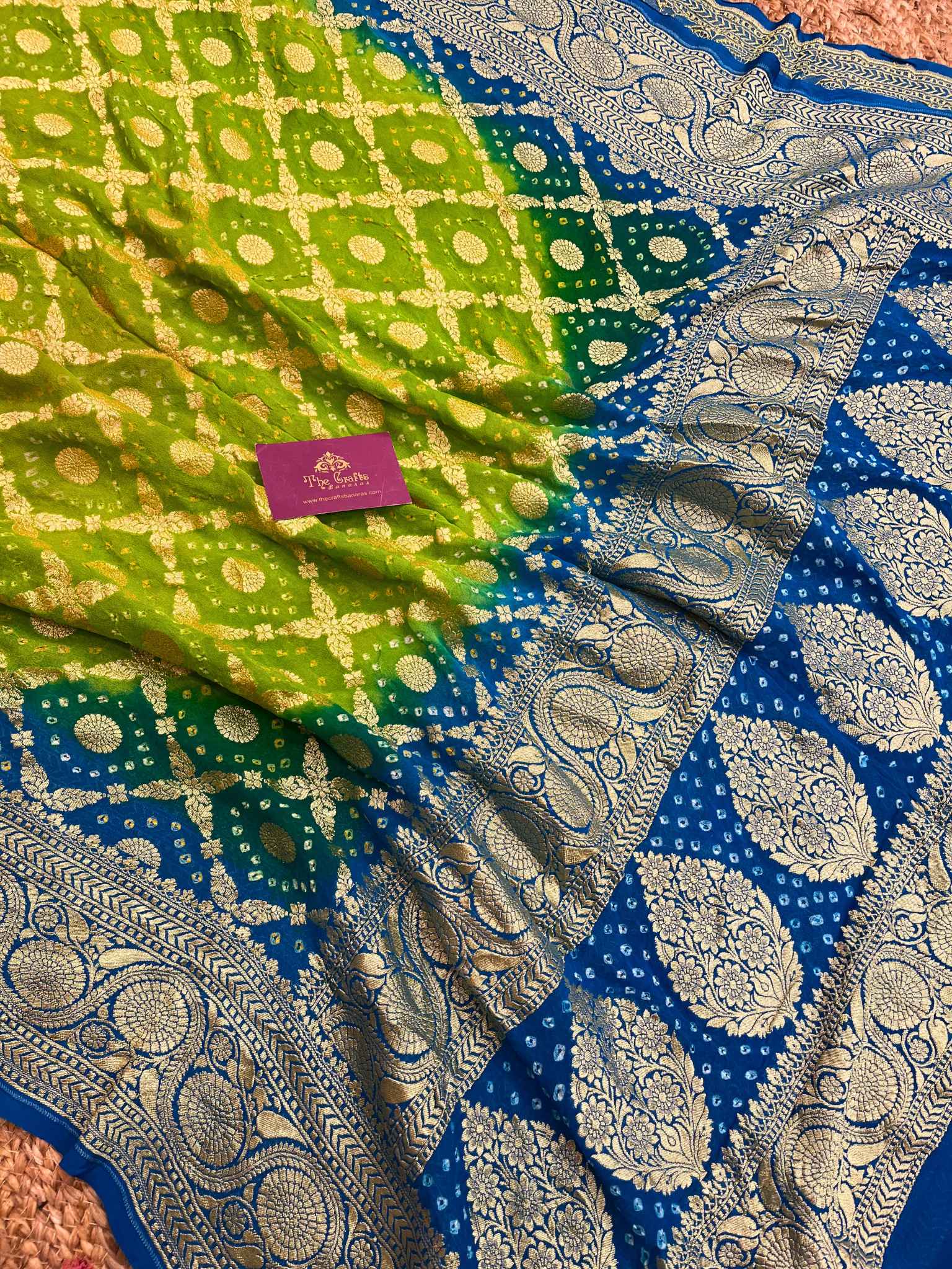 Khaddi Georgette Banarasi Handloom Bandhej Dupatta